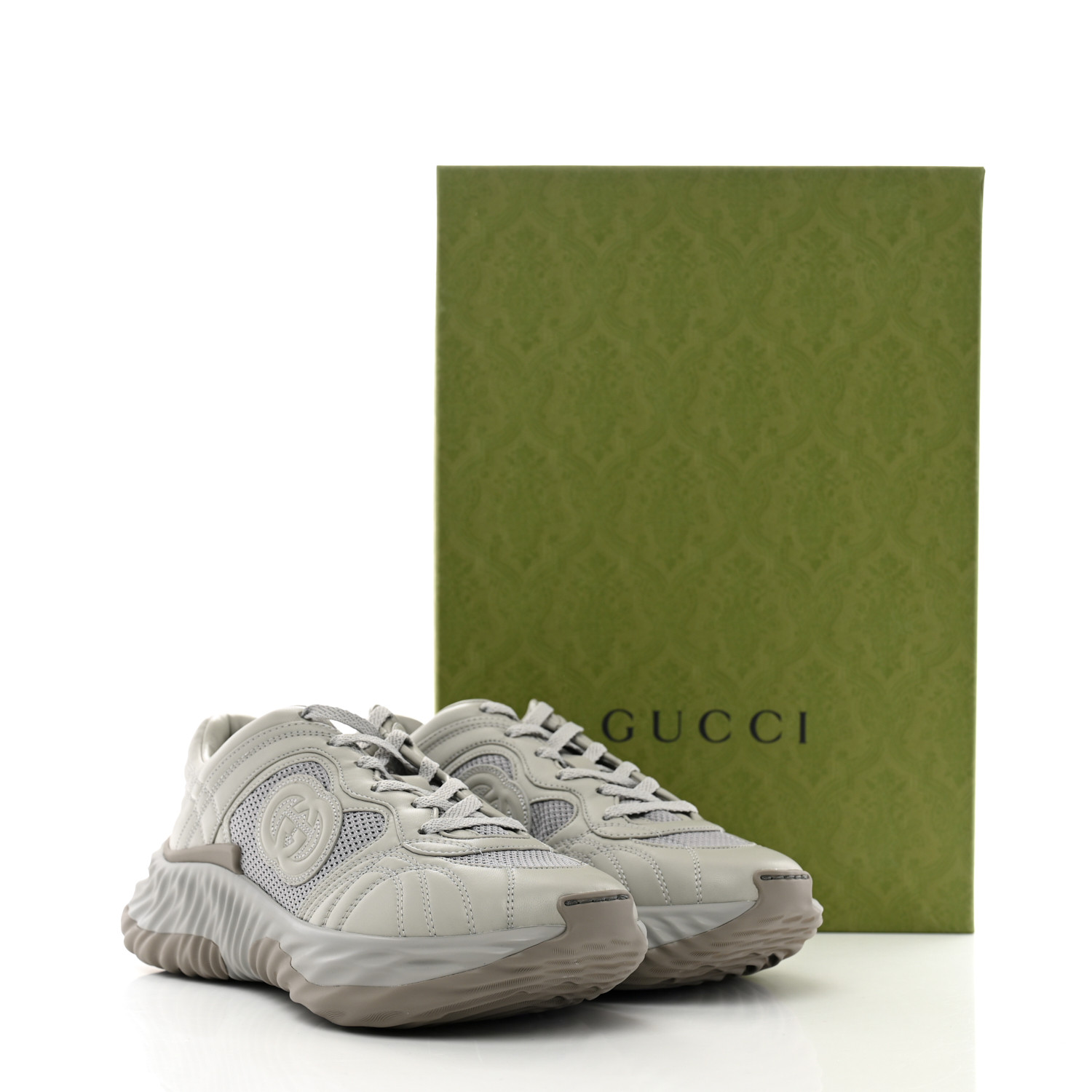 GUCCI New Nappa Sombre Interlocking G Ripple Mens Platform