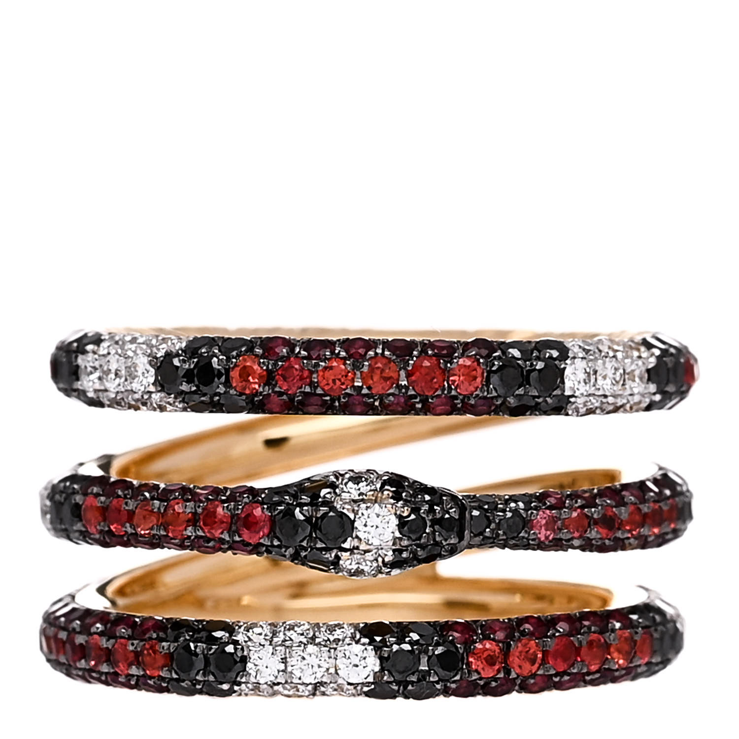 GUCCI 18K Yellow Gold Black Diamond Topaz Sapphire Diamond