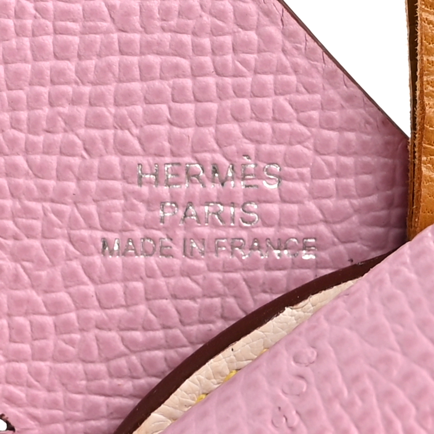 HERMES Ostrich Epsom Swift Birdy Bag Charm Mauve Sylvestre