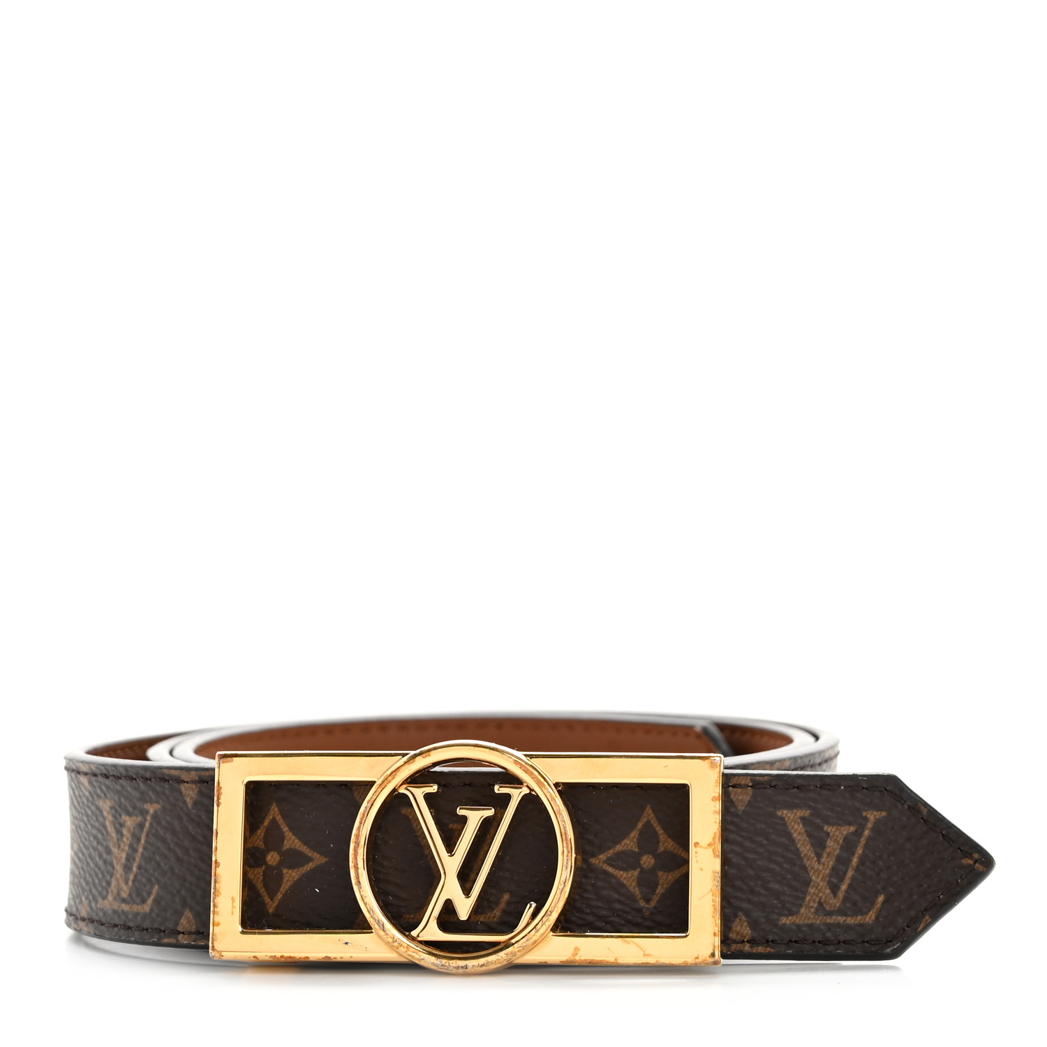 LOUIS VUITTON Monogram 25mm Dauphine Reversible Belt 80 32