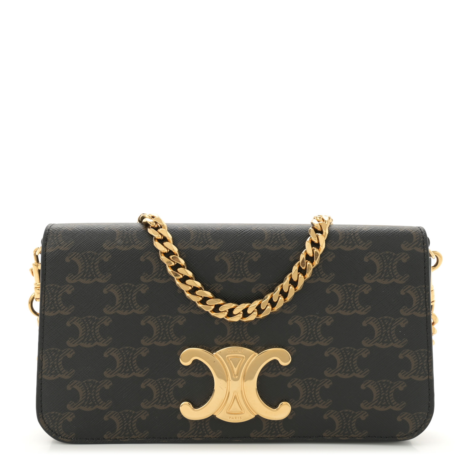 [VIPセール] CELINE セリーヌ Multipochette Triomphe バッグ CELINE Triomphe Canvas Multipochette Tan 1638502 | FASHIONPHILE