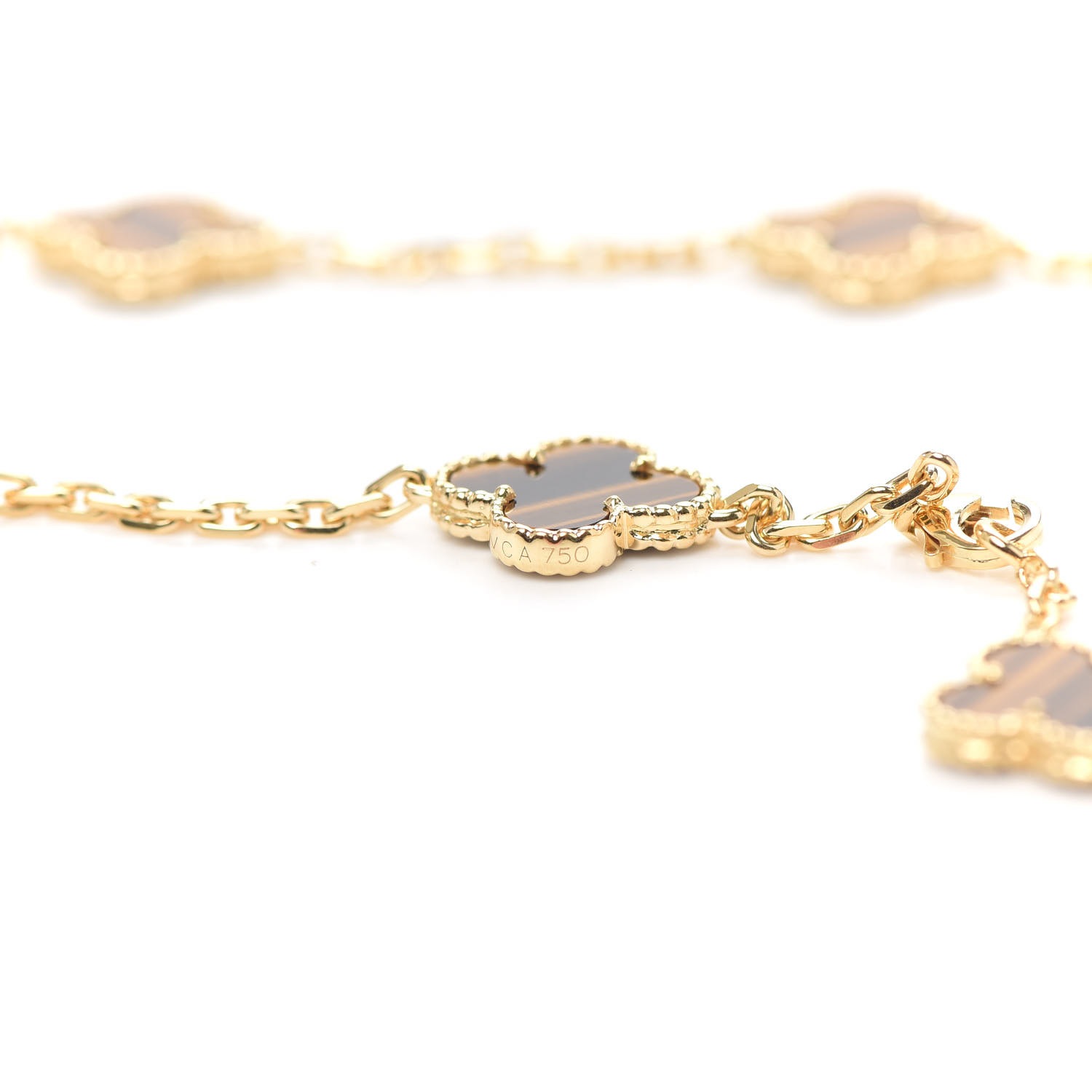 [VANCLEEF&ARPELS]VCARD38600 タイガーズアイ Vintage Alhambra pendant 18K yellow gold, Tiger Eye - Van