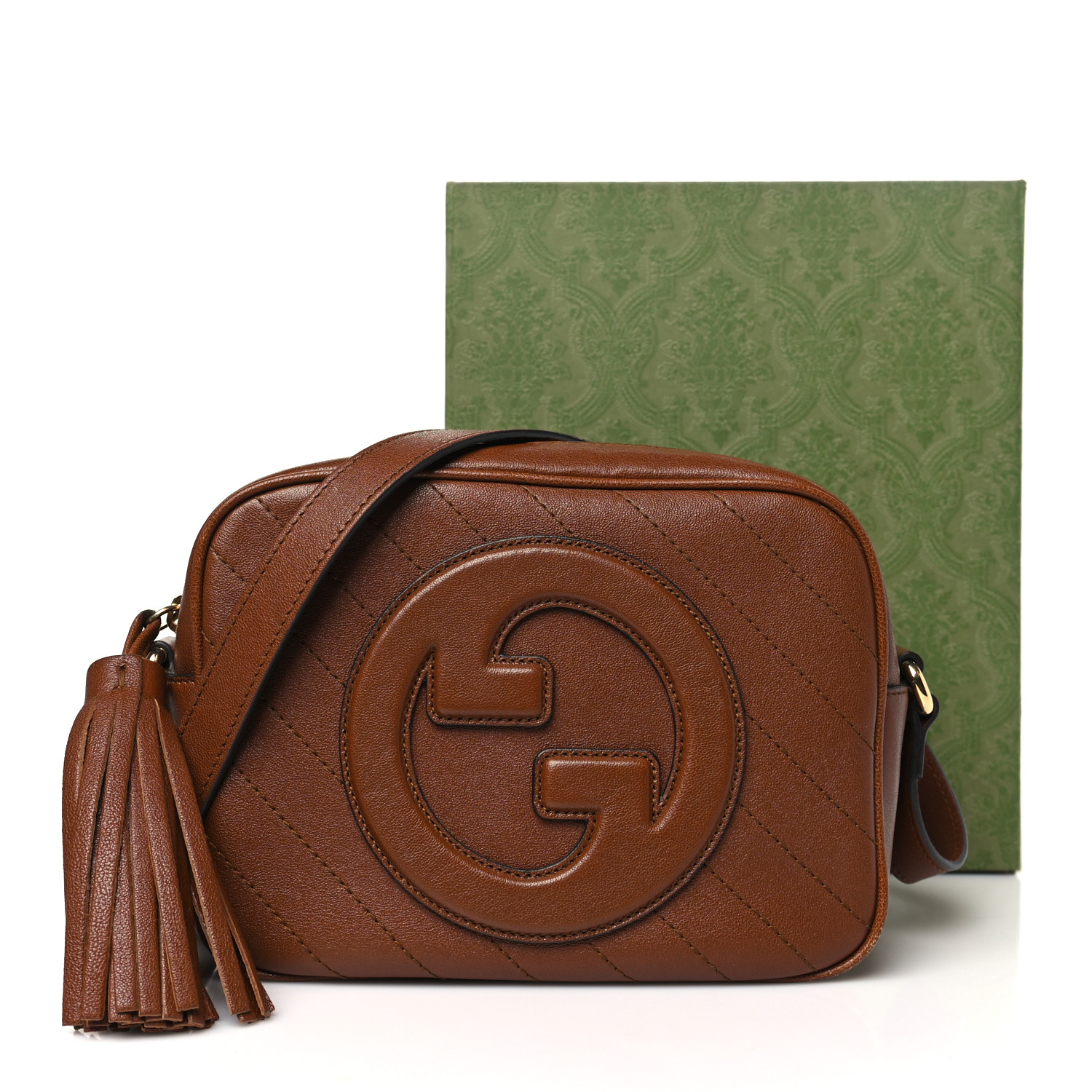 GUCCI Sakai Be Green Calfskin Diagonal Stitched Small