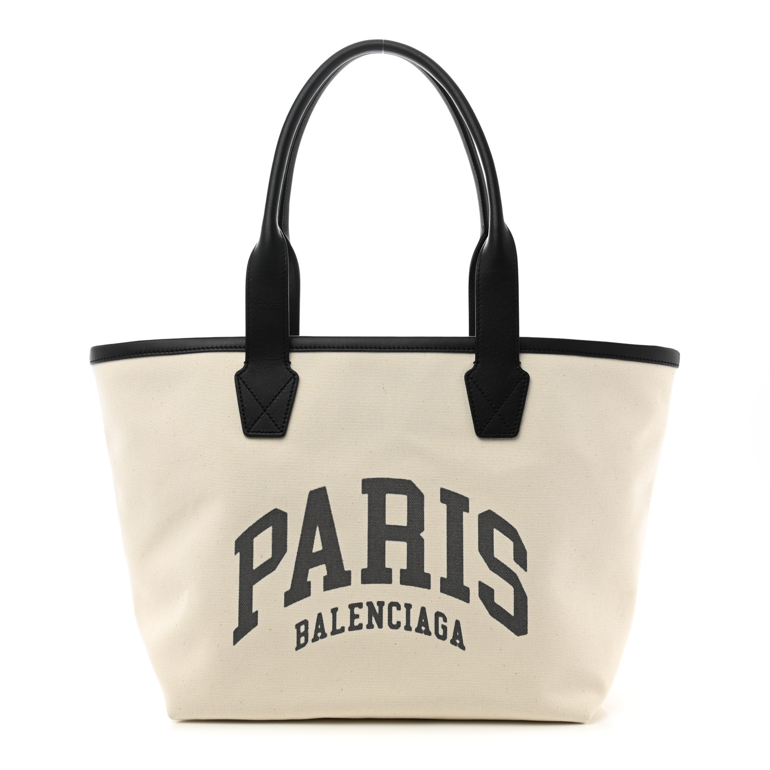 BALENCIAGA Cotton Canvas Calfskin Cities Paris Jumbo Large
