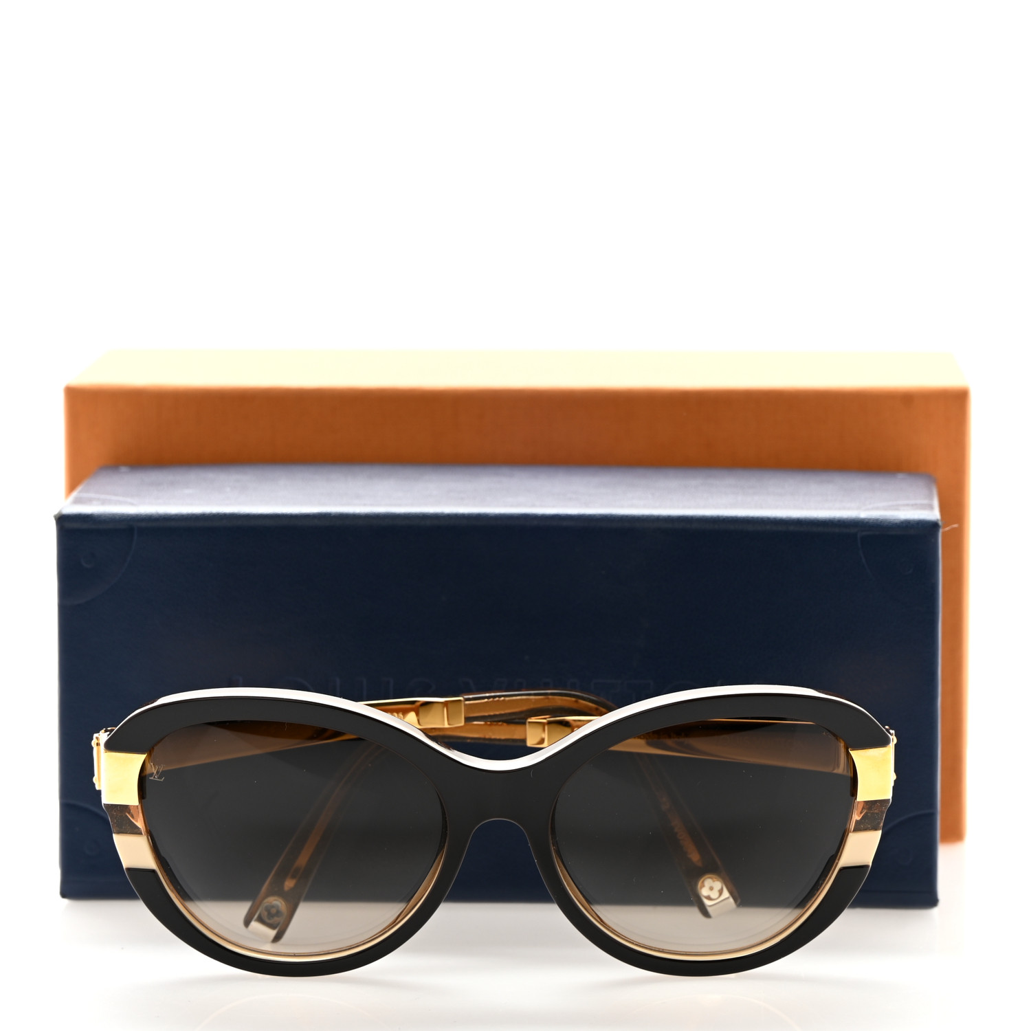その他 LOUISVULTTON Louis Vuitton Brown/Gold Frame Petit Soupcon Cat Eye