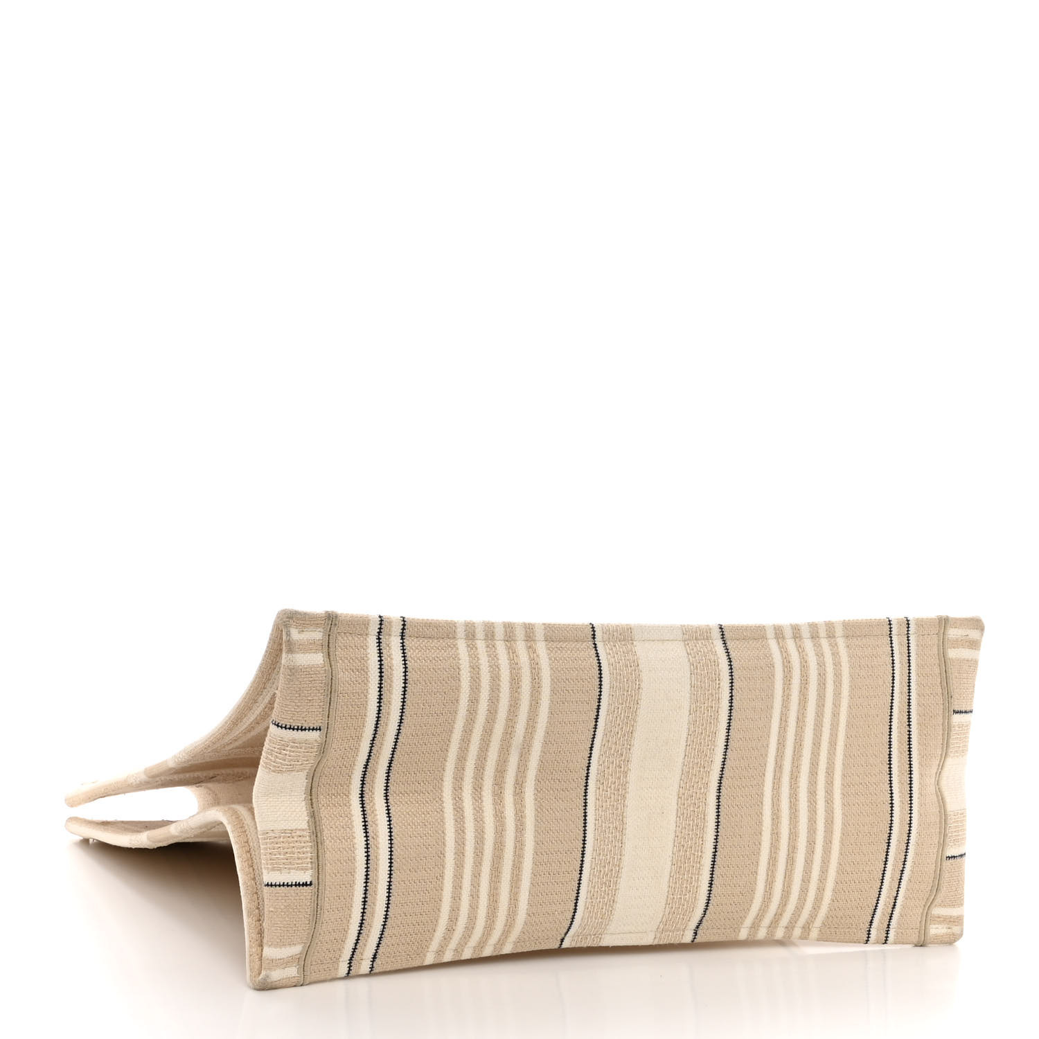 CHRISTIAN DIOR Canvas Embroidered Large Stripes Book Tote