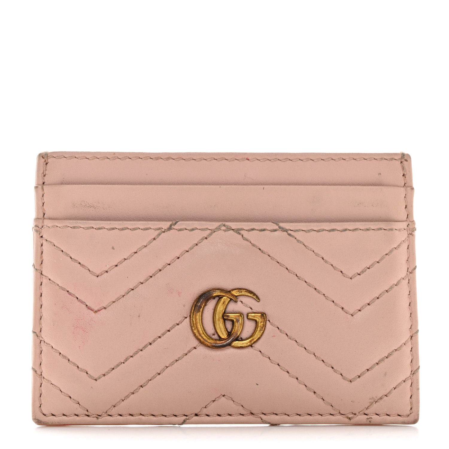 GUCCI カードケース PERFECT PINK GUCCI Calfskin Matelasse GG Marmont Card Holder Perfect Pink