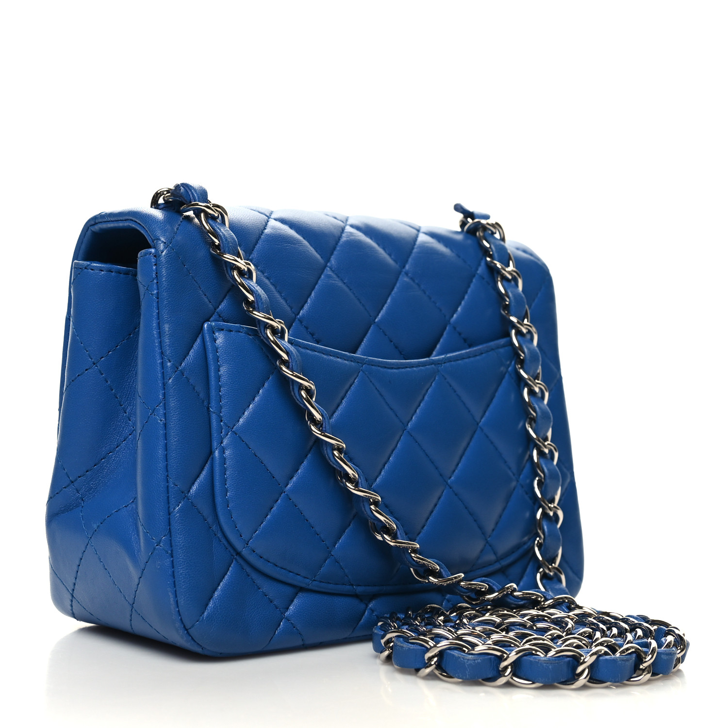 ミニ　シャネル CHANEL Lambskin Quilted Mini Rectangular Flap Turquoise
