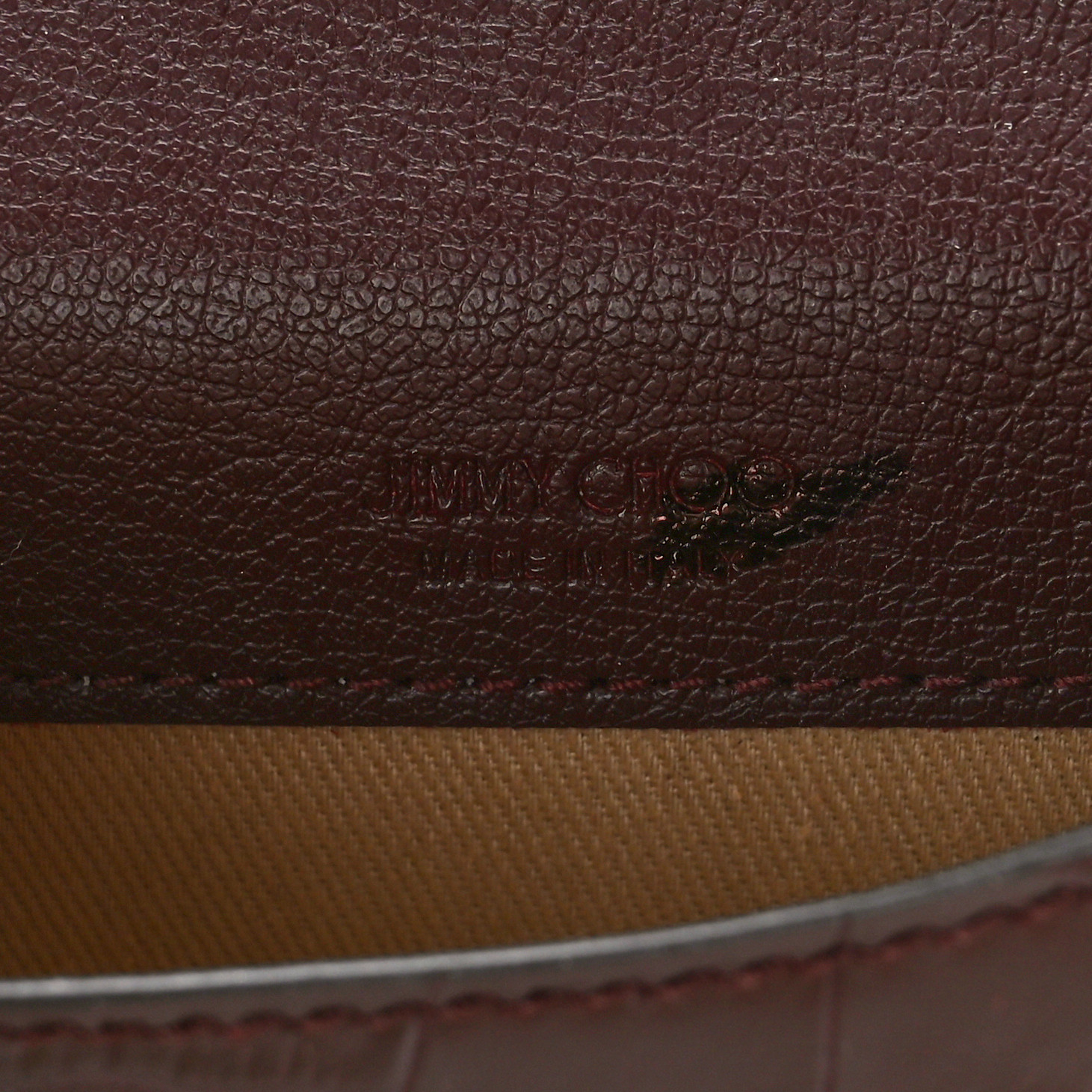 JIMMY CHOO Crocodile Embossed Calfskin Micro JC Top Handle