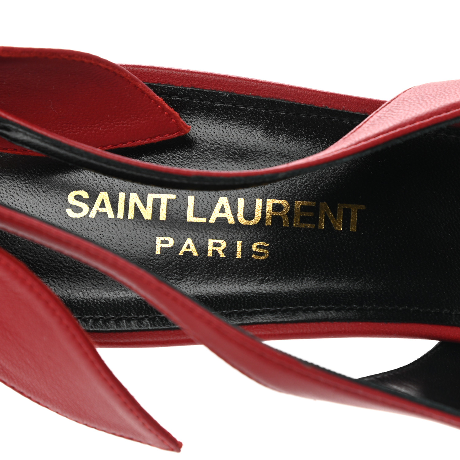 SAINT LAURENT Calfskin Studded Charlotte 55 Slingback Pumps