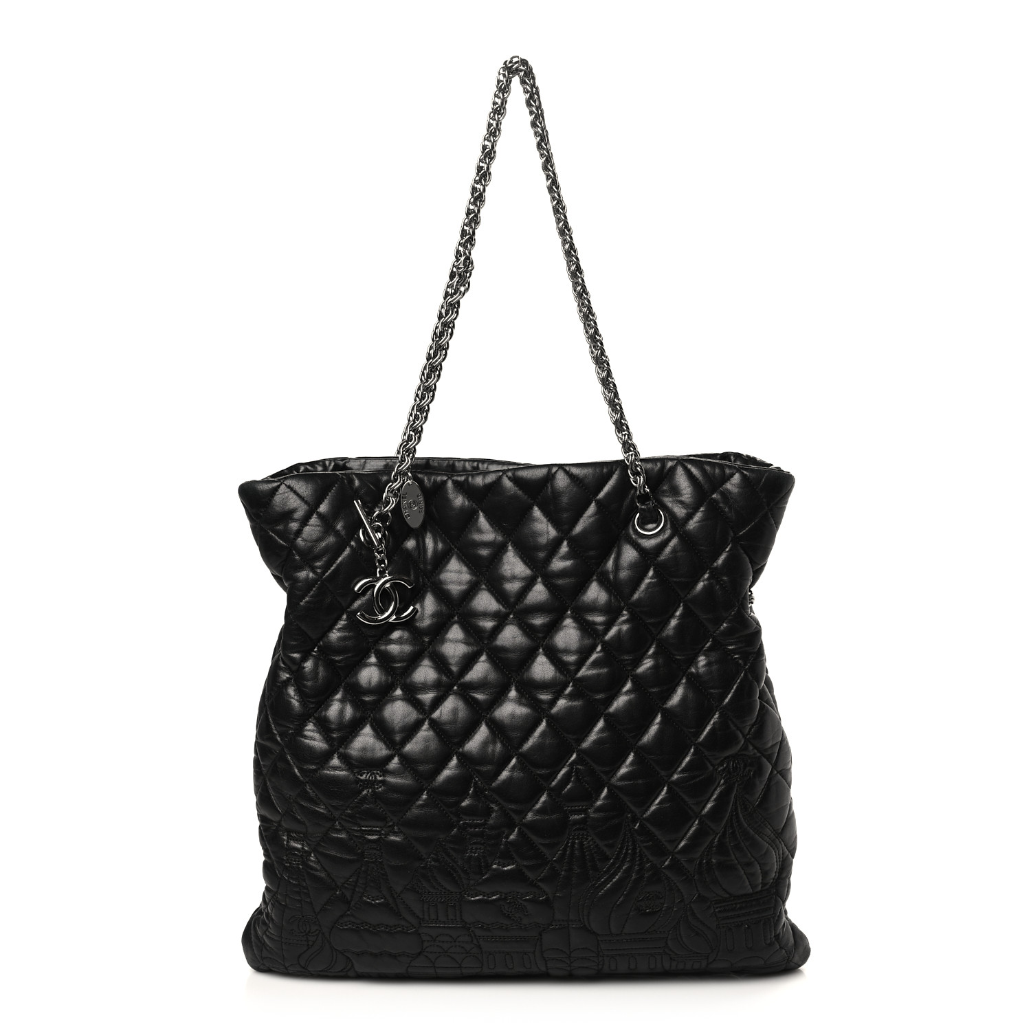 CHANEL Lambskin Quilted Large Paris Moscou Red Square Bag