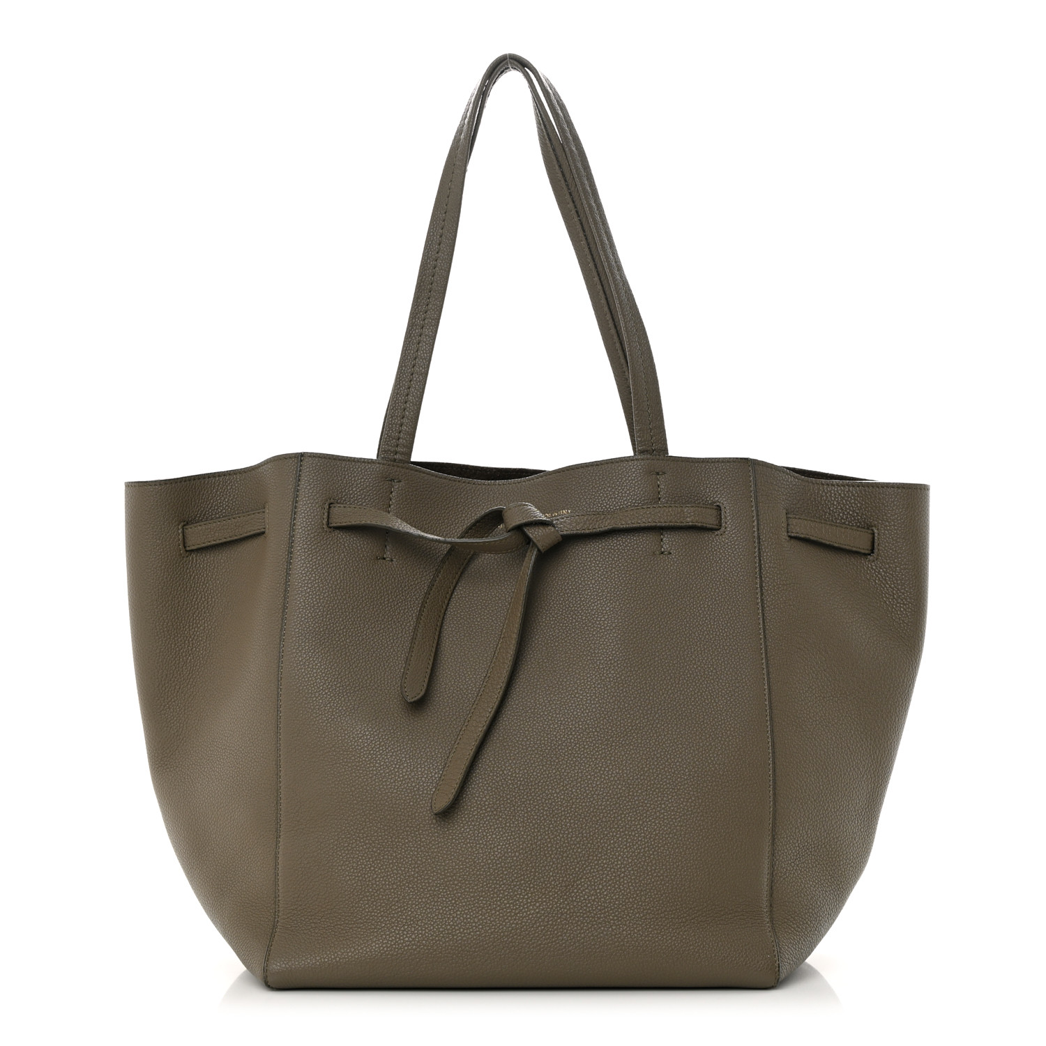 CELINE Soft Grained Calfskin Small Belt Cabas Phantom Taupe