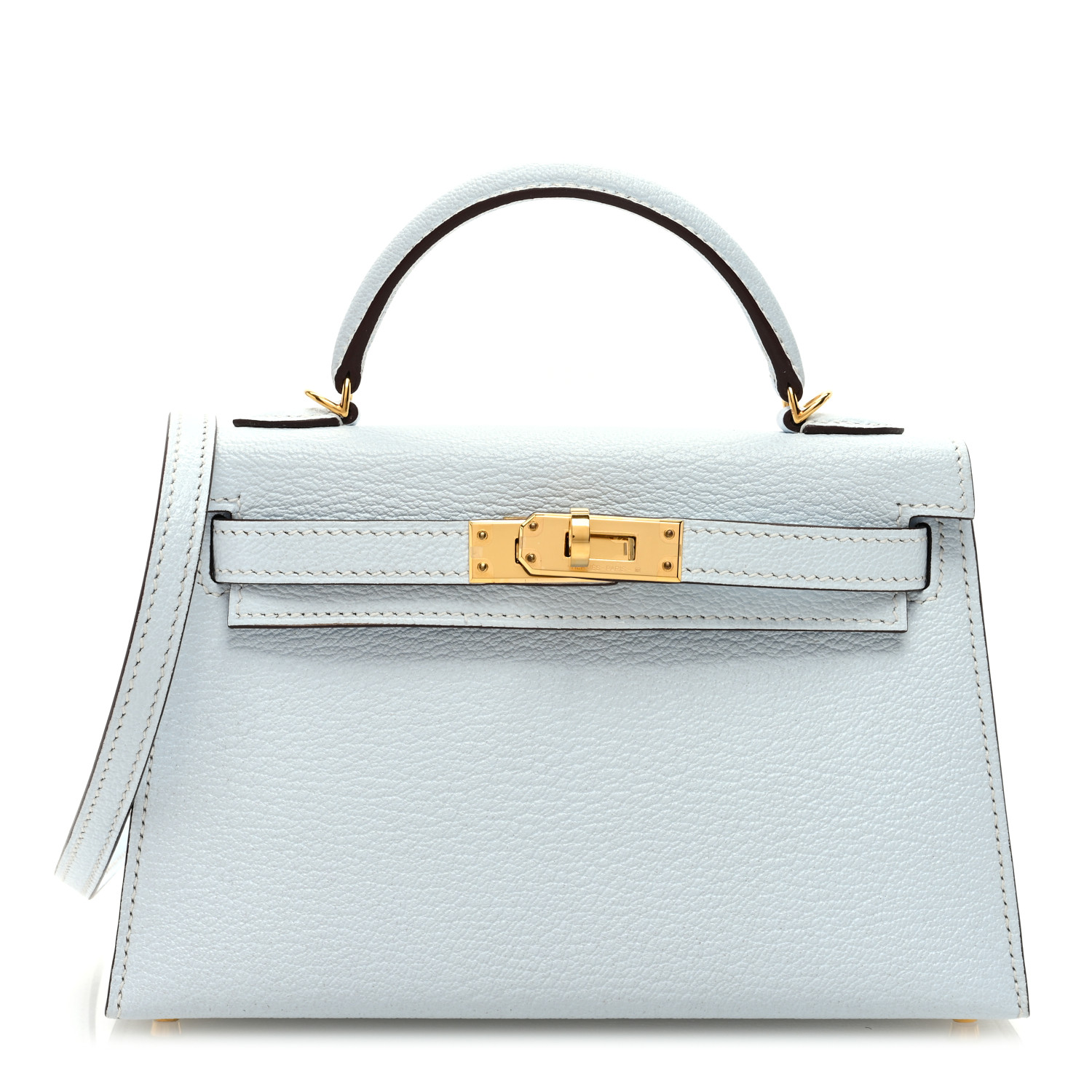 HERMES Chevre Mysore Mini Kelly Sellier 20 Bleu Brume