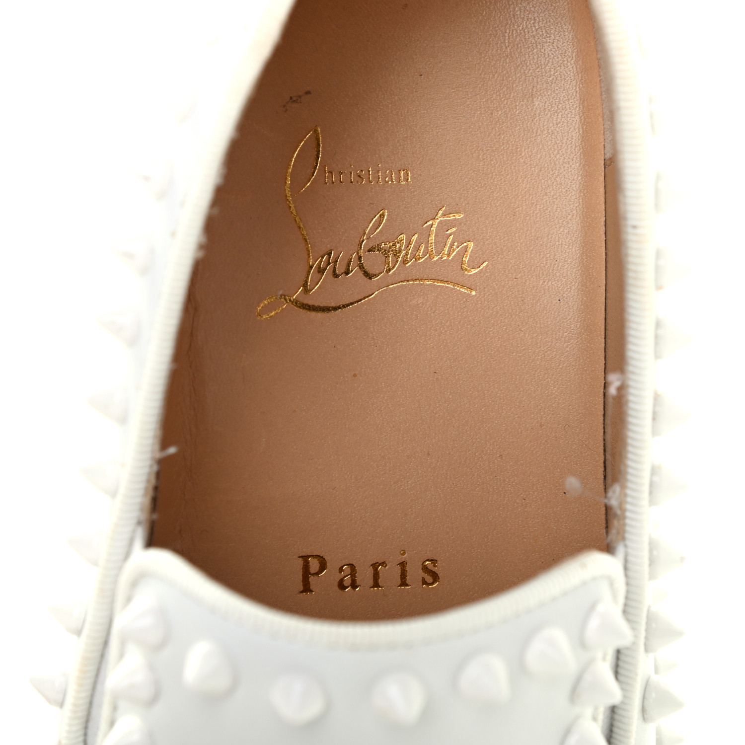 【CHRISTIAN LOUBOUTIN】STUDS SLIP-ON Christian Louboutin Spike Studs Leather Slip-On Shoes Size