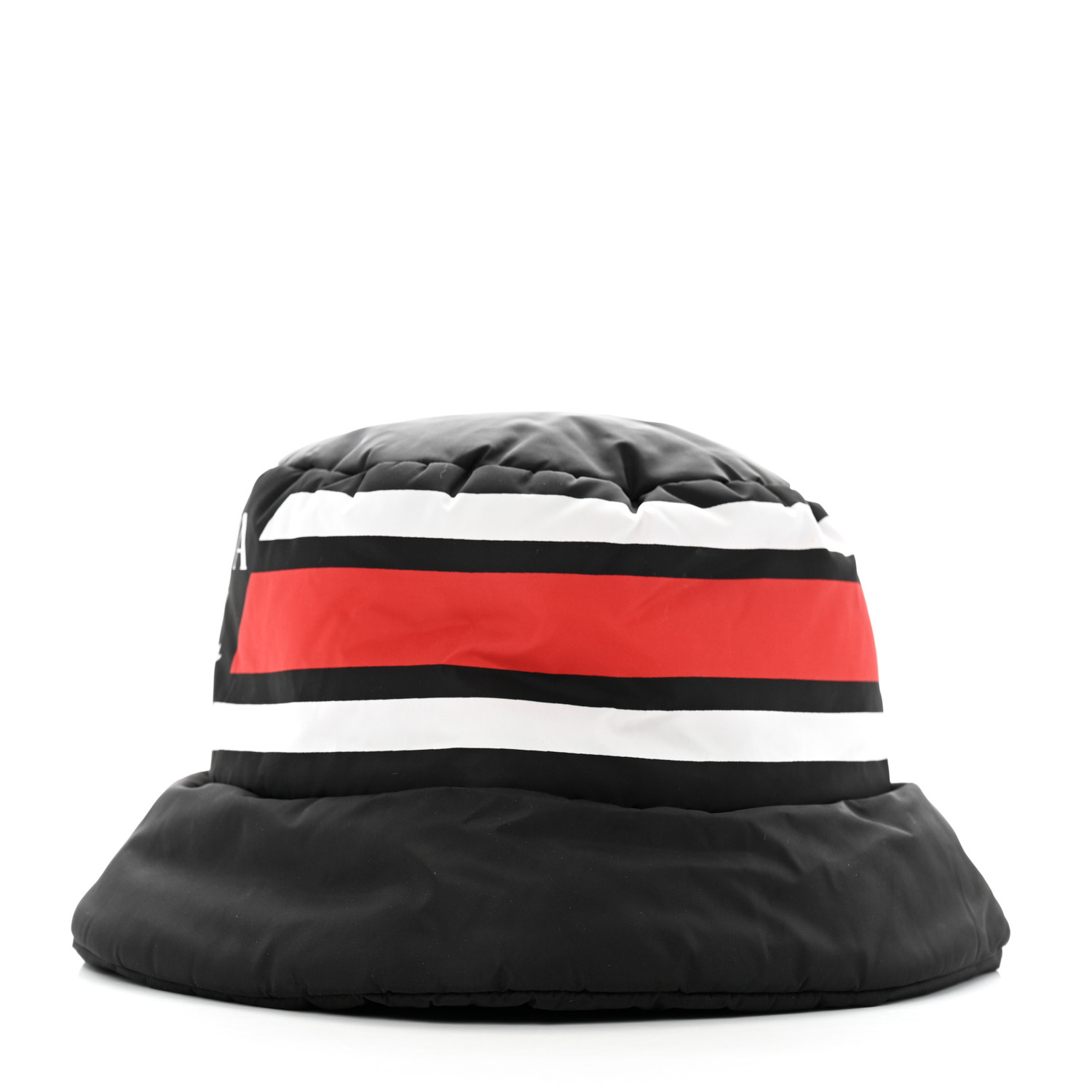 PRADA Re-Nylon Triangle Logo Padded Mens Bucket Hat XL Black