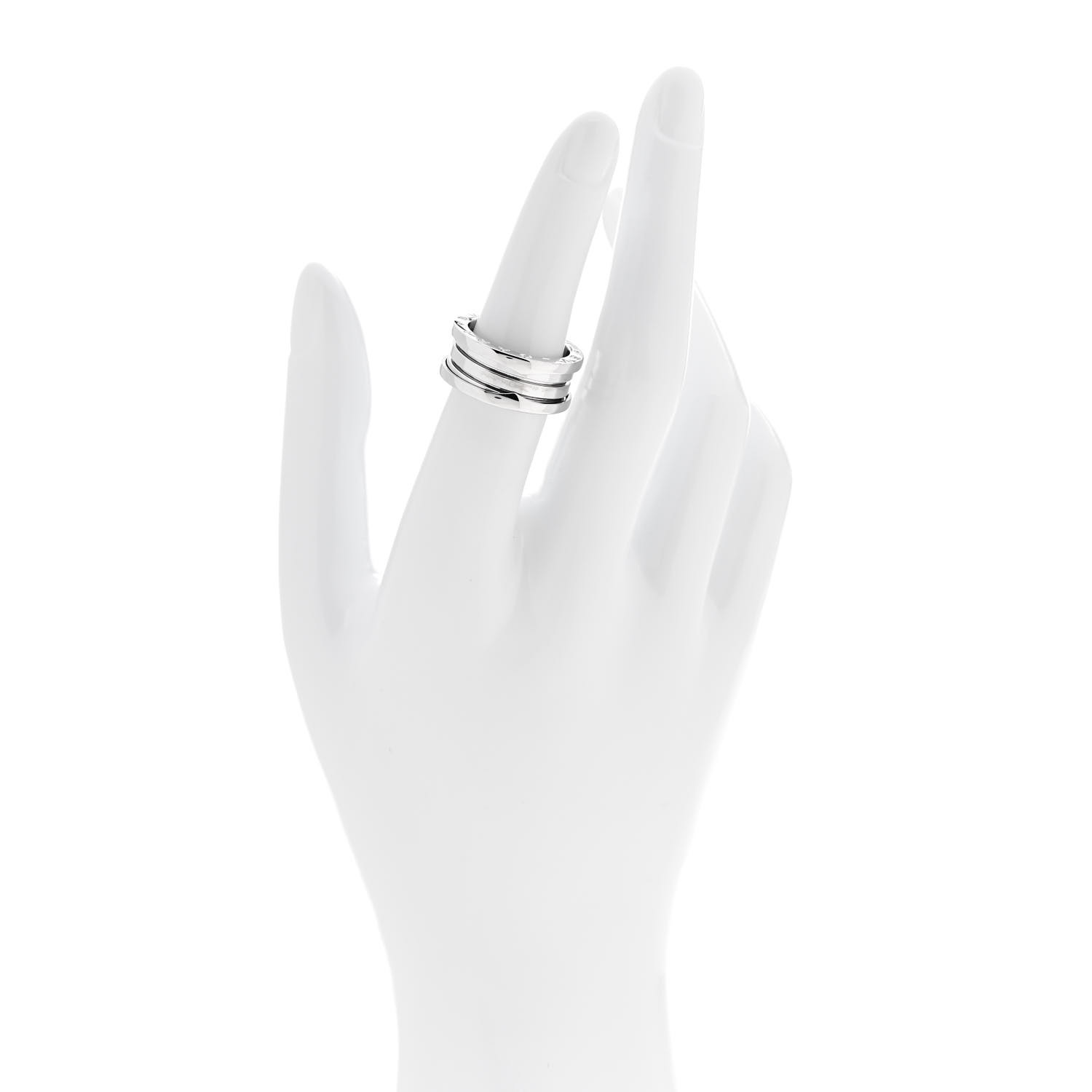 BULGARI 18K White Gold B.Zero1 Three-Band Ring 53 6.5