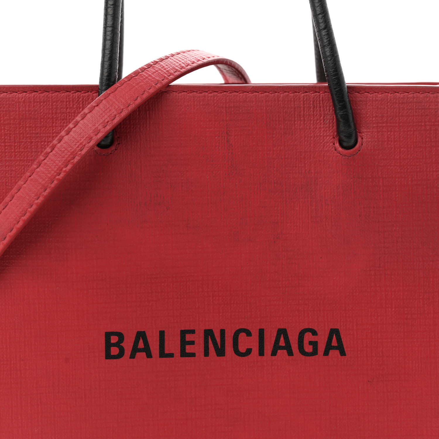 【BALENCIAGA】SHOPPING TOTE BAG XXS Balenciaga Shopping Tote XXS White/Black in Calfskin Leather
