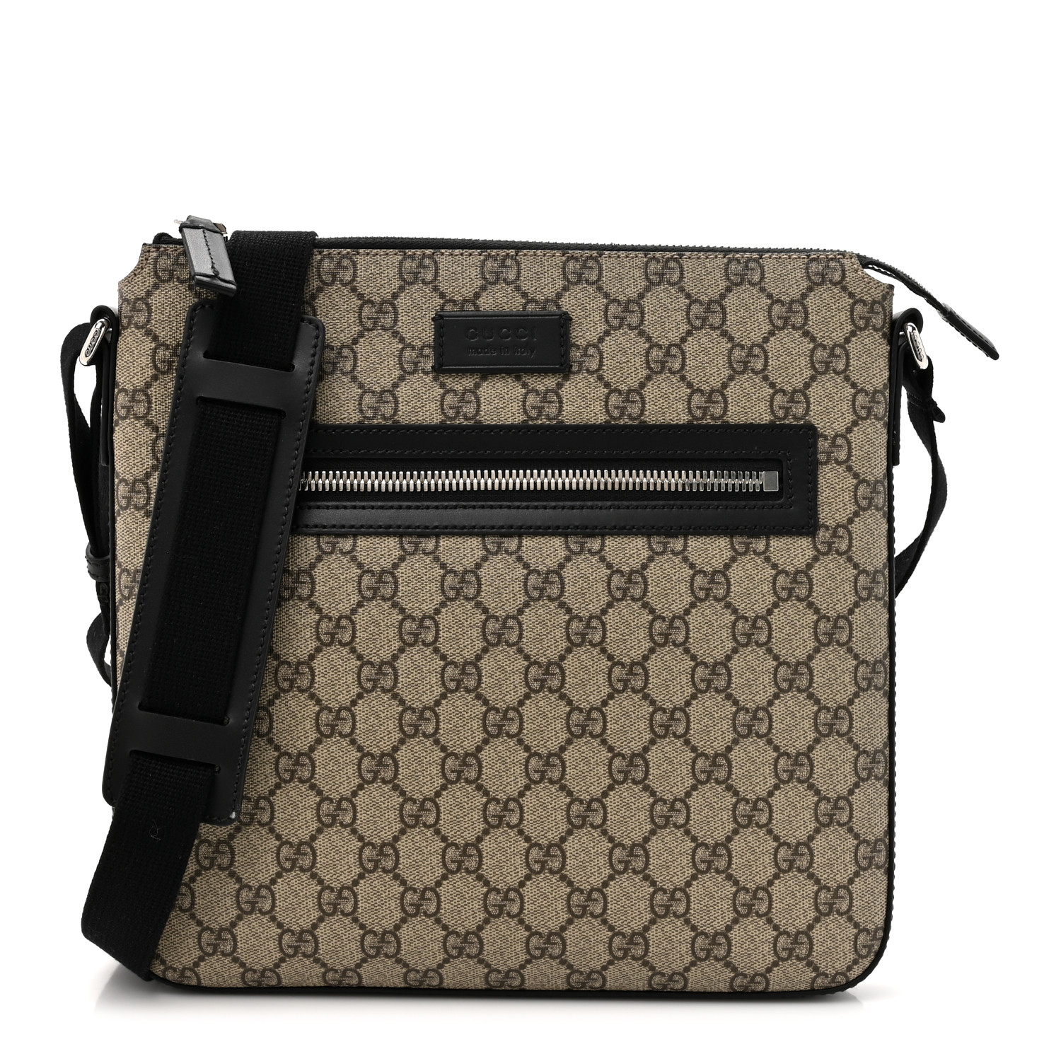 GUCCI GG Supreme Monogram Selleria Calfskin Small Flat