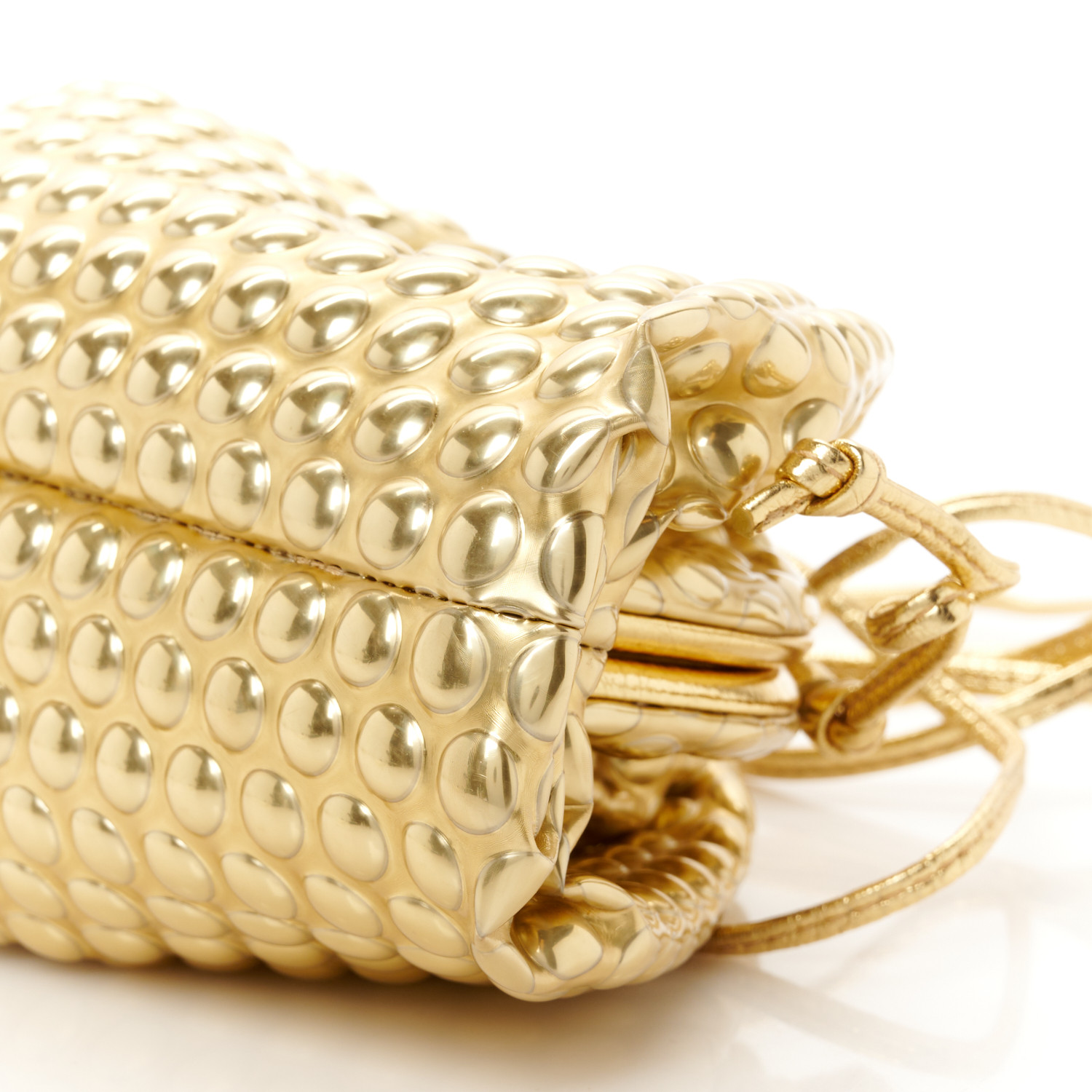 BOTTEGA VENETA Metallic Fabric Bubble Wrap The Mini Pouch