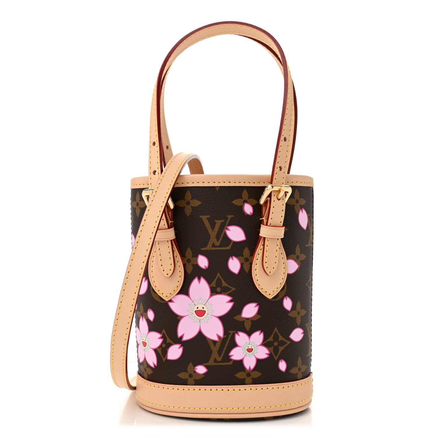 桜カラー☆【LOUIS VUITTON】LV × TM ナノ・バケット LOUIS VUITTON LV X TM Monogram Cherry Blossom Nano Bucket