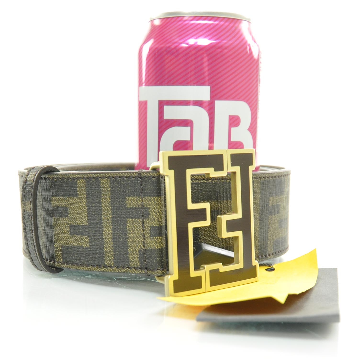 FENDI Zucca Spalmati FF Buckle Belt 115 46 Tobacco 27586
