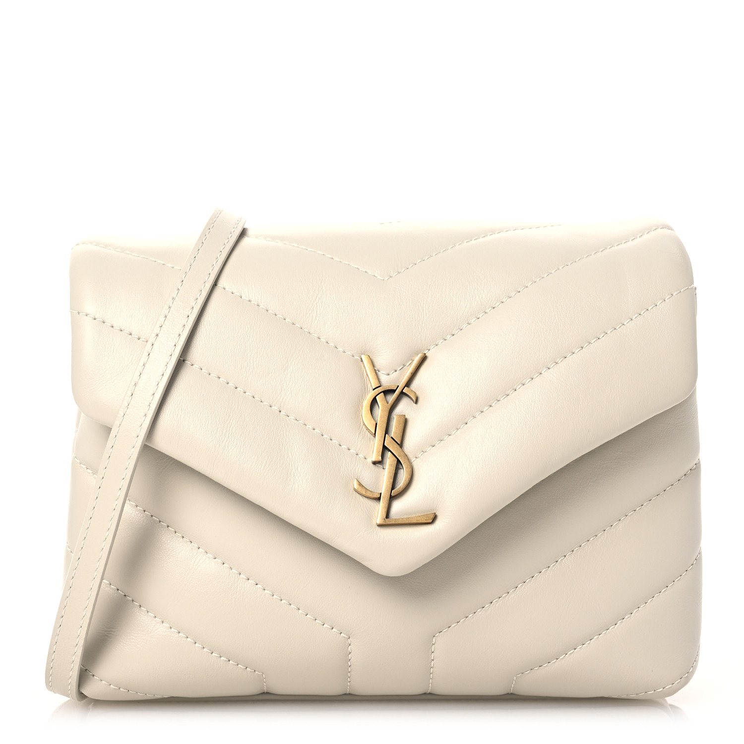 SAINT LAURENT Calfskin Y Quilted Monogram Toy Loulou
