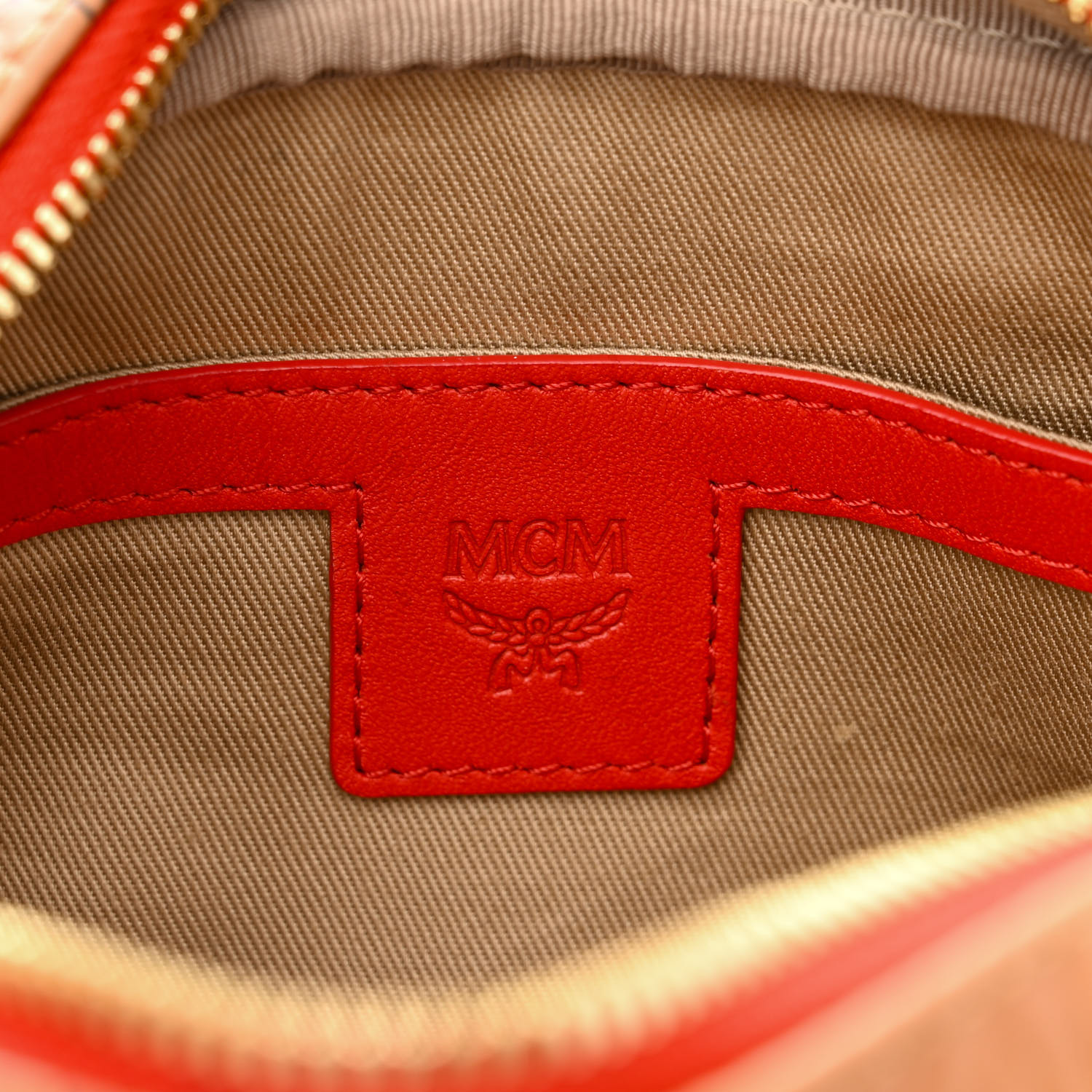 MCM Skyoptic Visetos Spectrum Diamond Camera Bag Cognac Red