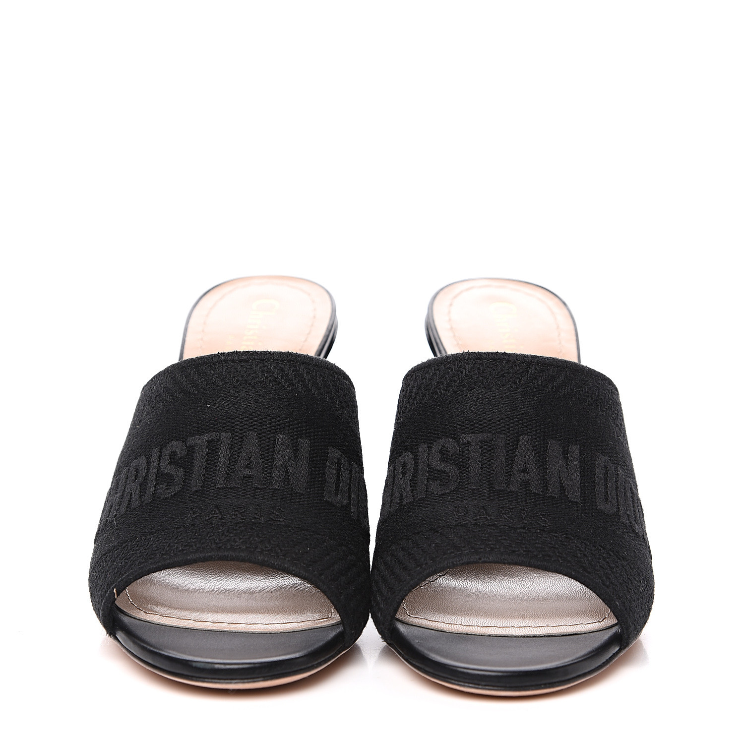 CHRISTIAN DIOR Cotton Embroidered Dway 85mm Slide Sandals 35