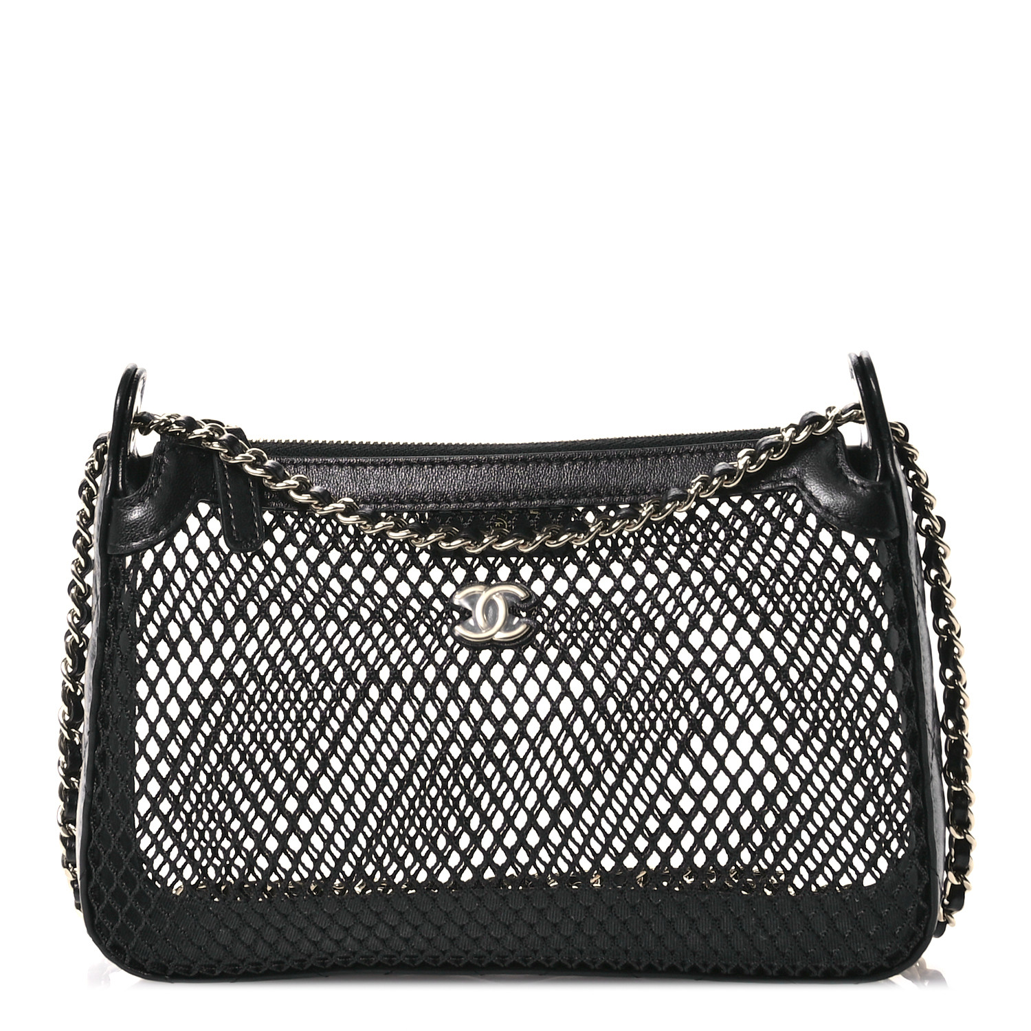 今週の新着アイテム Lambskin Shiny Mesh CHANEL Clutch 1662361 Black Chain With テープ・マスキングテープ