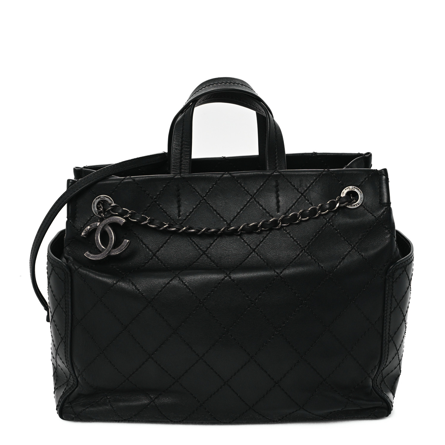 CHANEL 黒 ベルベット トートバッグ CHANEL シャネル トートバッグ ニュートラベル ライントートMM