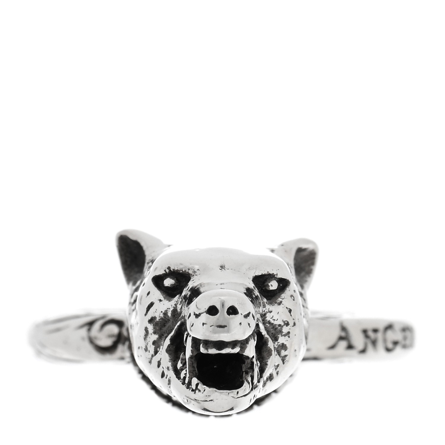超人気高品質 Silver Sterling GUCCI Anger 5 49 Ring Head Wolf Forest アクセサリー