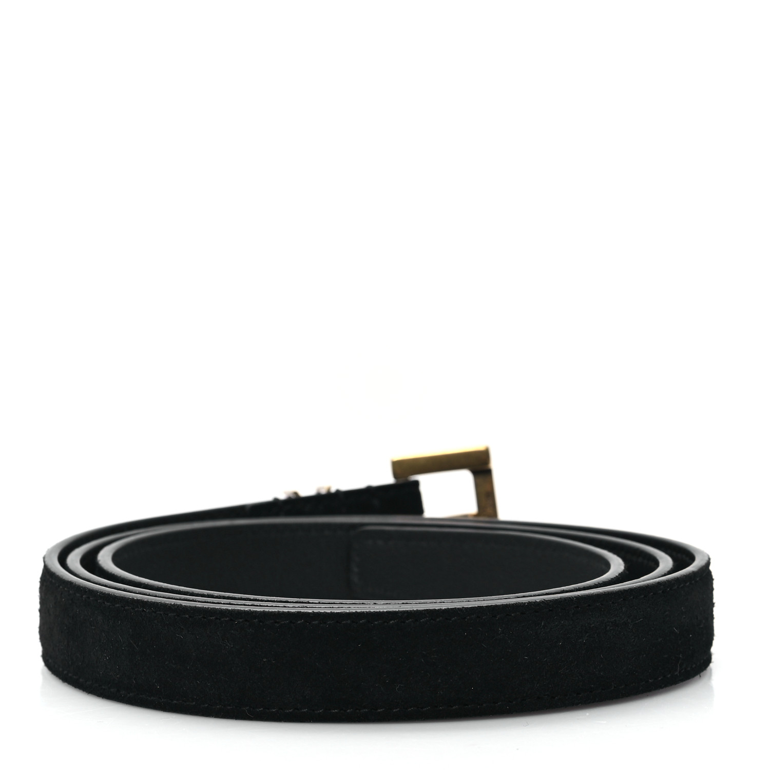 ベルト [Saint Laurent] Square Buckle Monogram Women's Belt SAINT LAURENT Suede Calfskin Monogram Square Buckle Belt 90