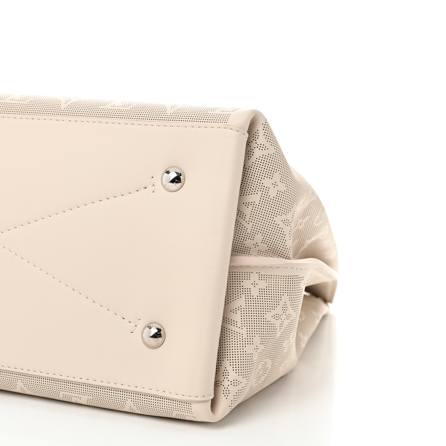 LOUIS VUITTON Reverse Mahina Carmel Hobo Quartz White