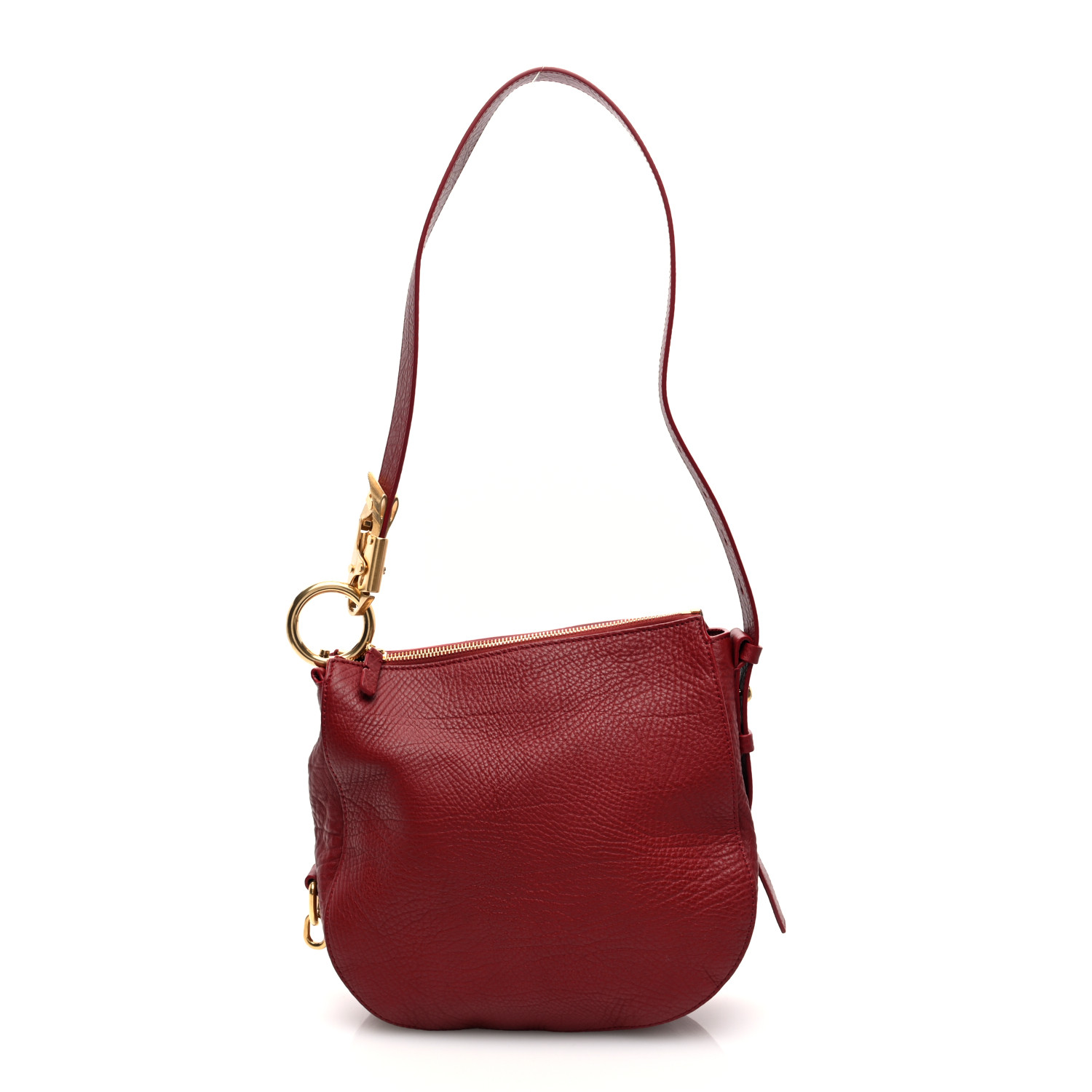 BURBERRY Grainy Calfskin Small Knight Bag Ruby 1640491