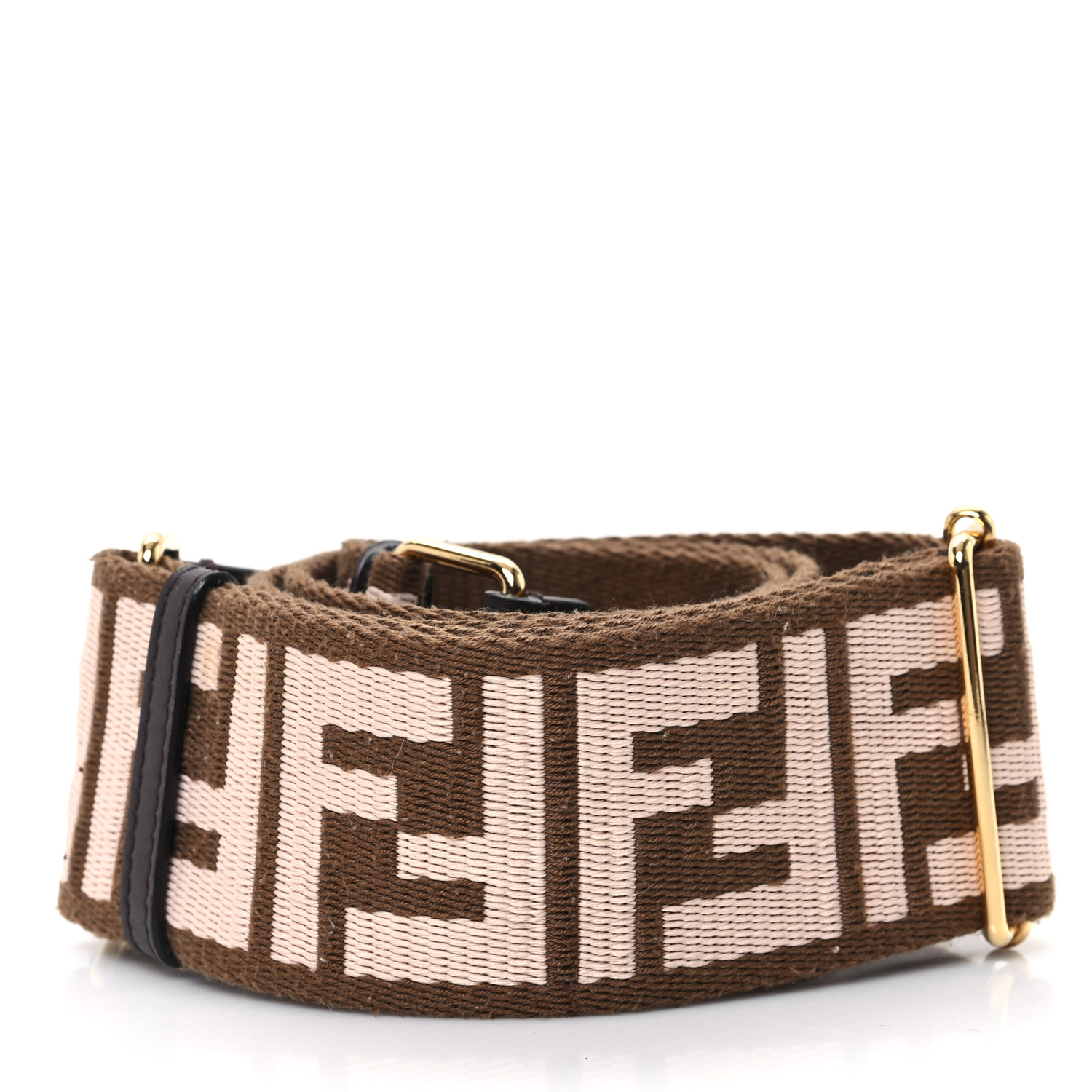 FENDI Ribbon Vitello Century FF 1974 Embroidered Adjustable