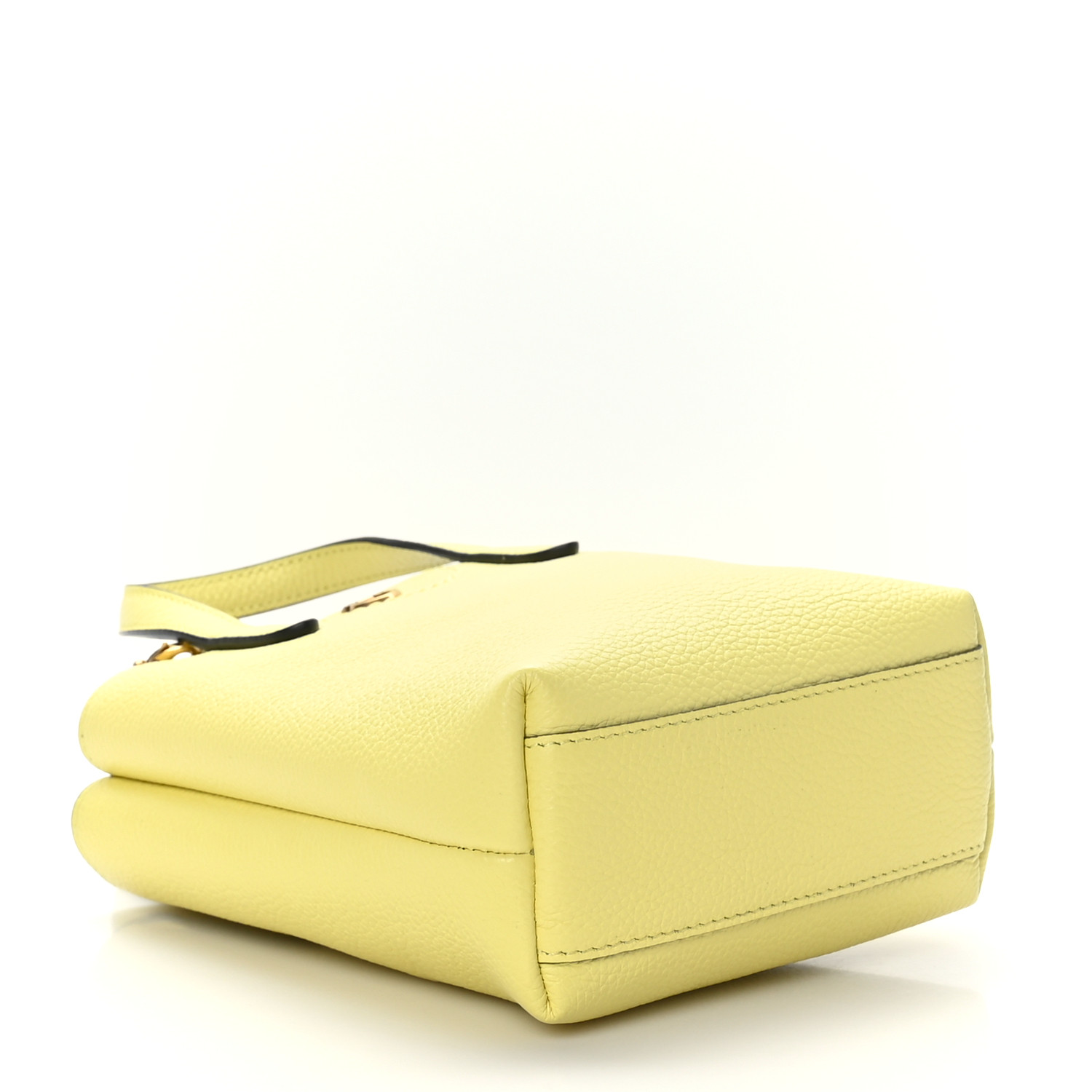 SALVATORE FERRAGAMO Tumbled Calfskin Gancini Mini Bag Yellow