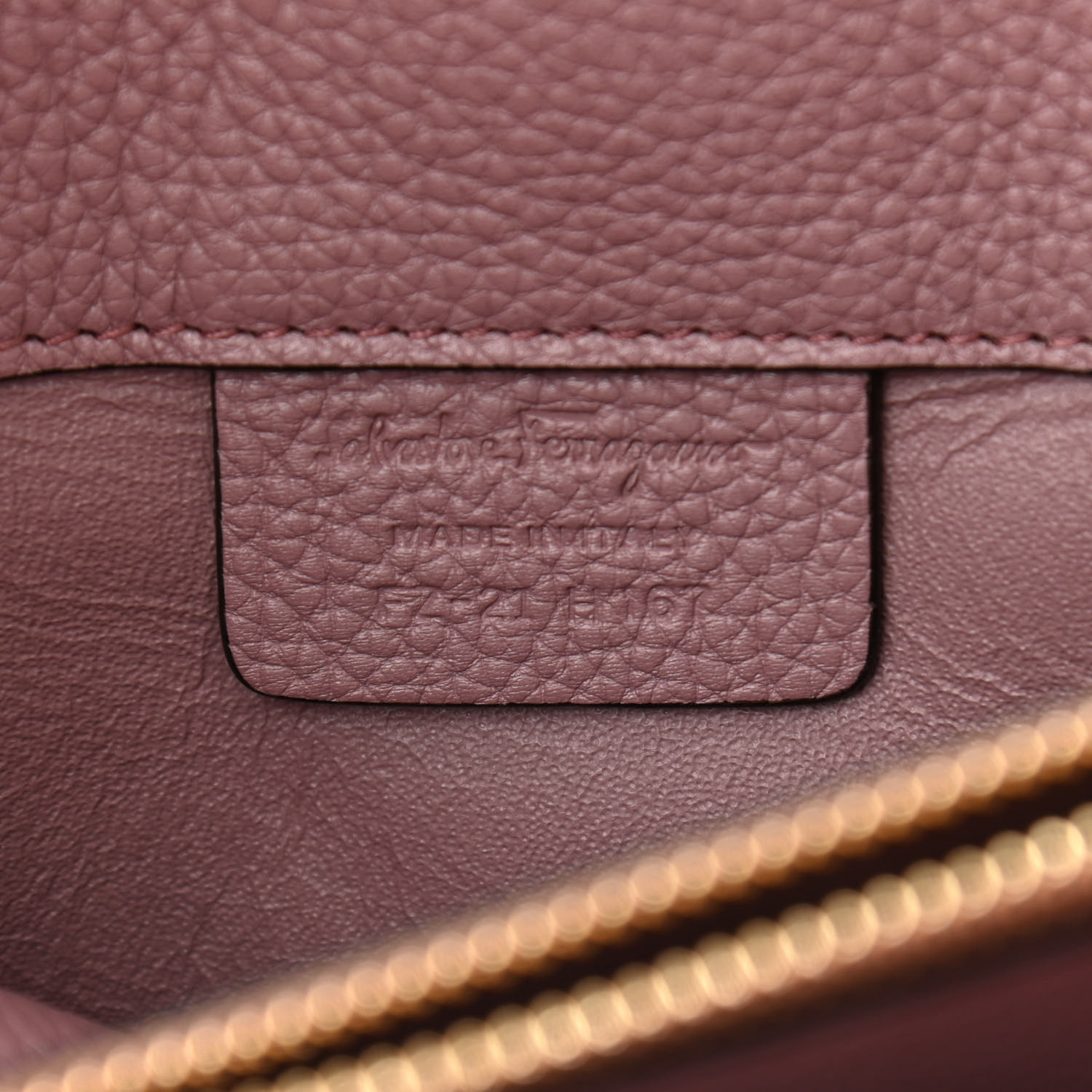 SALVATORE FERRAGAMO Calfskin Large Studio Bag Caraway Seed