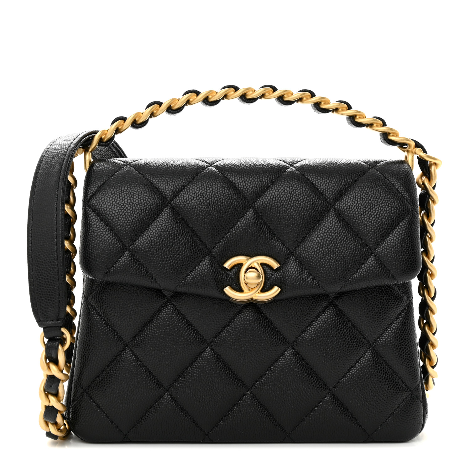 CHANEL ブラウン ヒップバッグ Clutch with chain - スエード カーフスキン & シャイニー