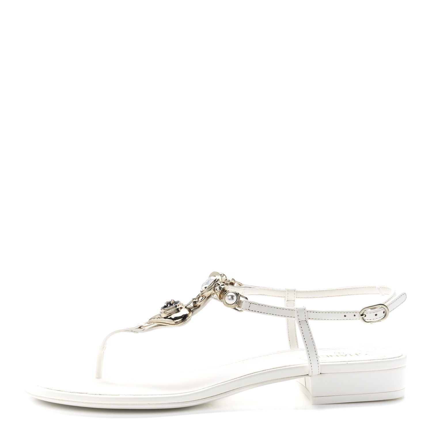 CHANEL ホワイト チノパン00 Chanel White Shiny Calfskin Loafers