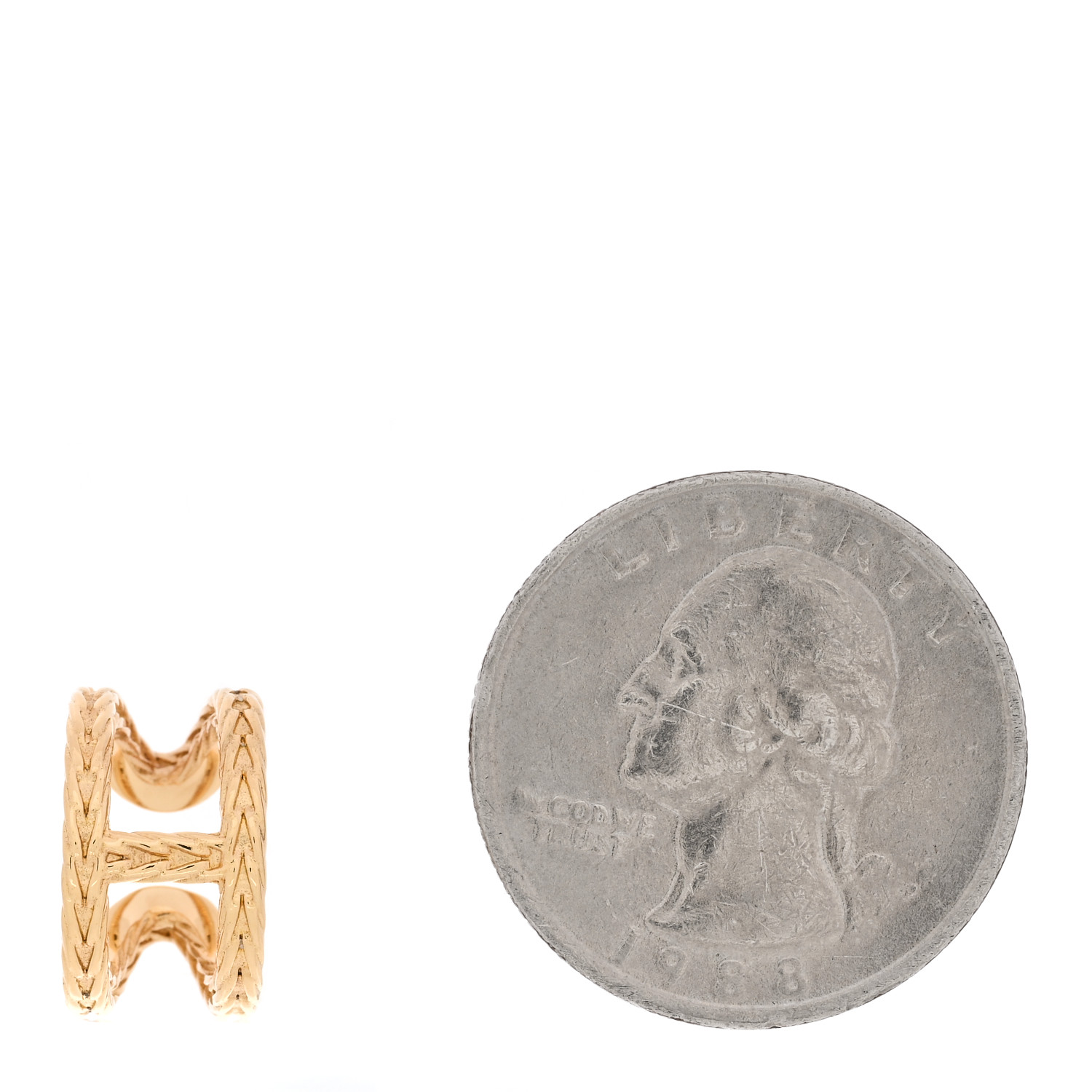 HERMES 18K Yellow Gold PM Chaine d'Ancre Danae Single Cuff