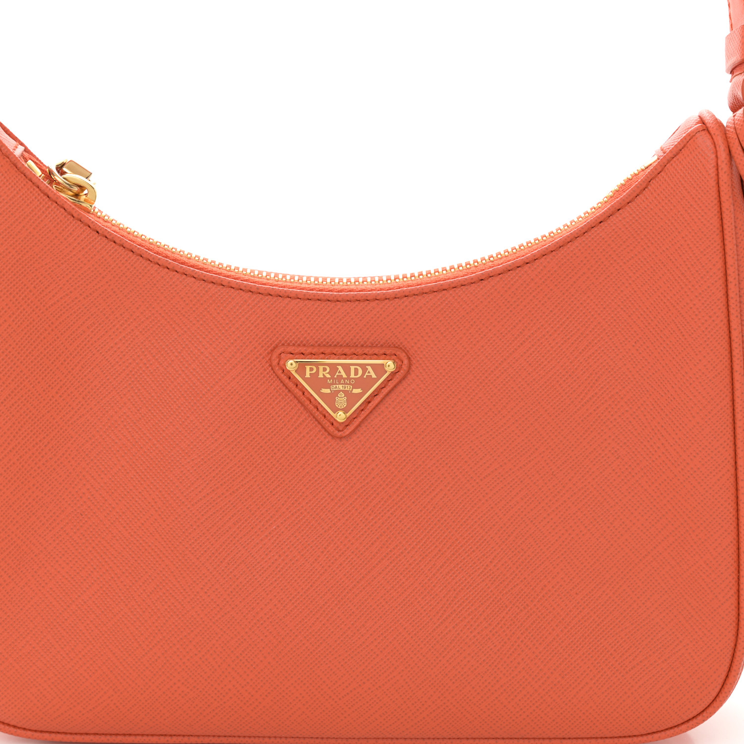 PRADA Saffiano Lux Mini Re-Edition Shoulder Bag Arancio