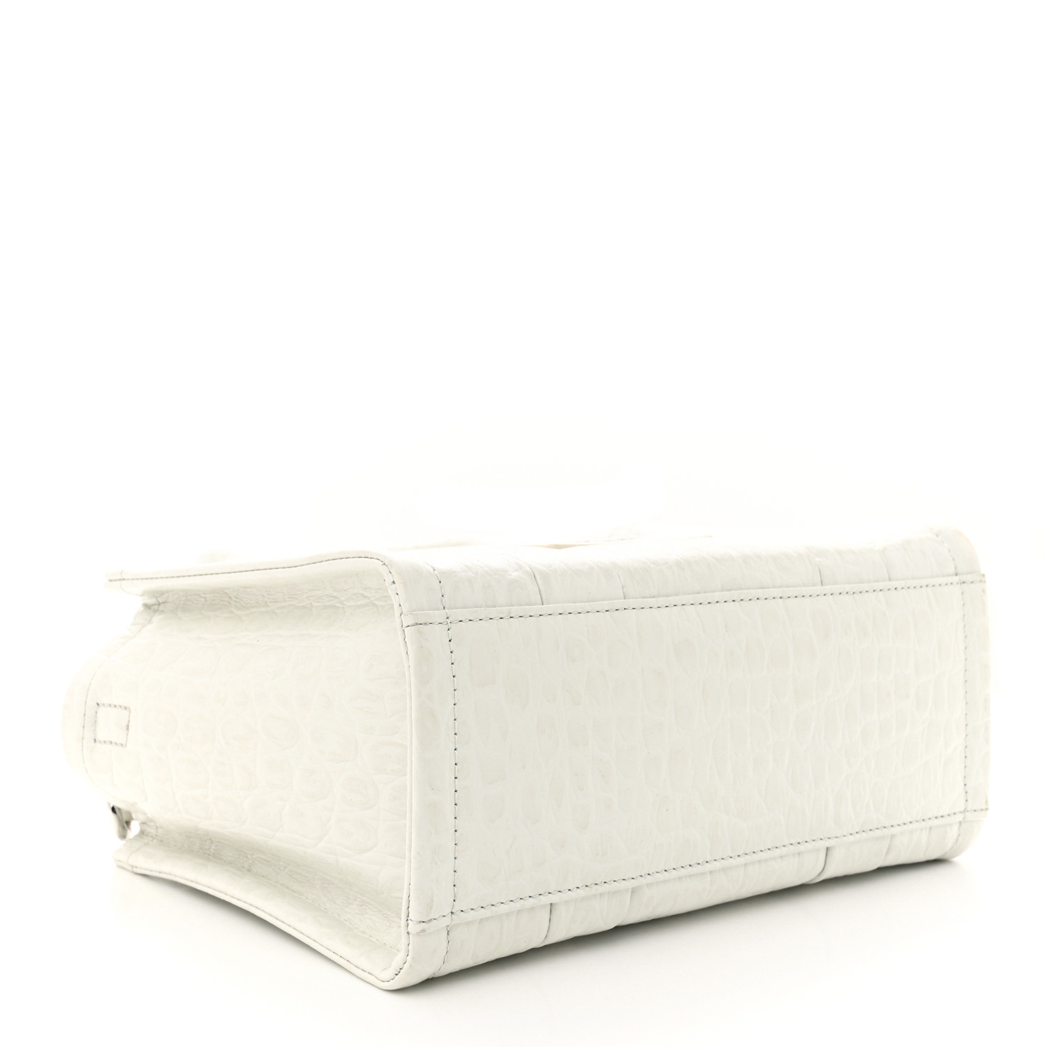 MARC JACOBS Croc Embossed Medium The Tote Bag White 1433577