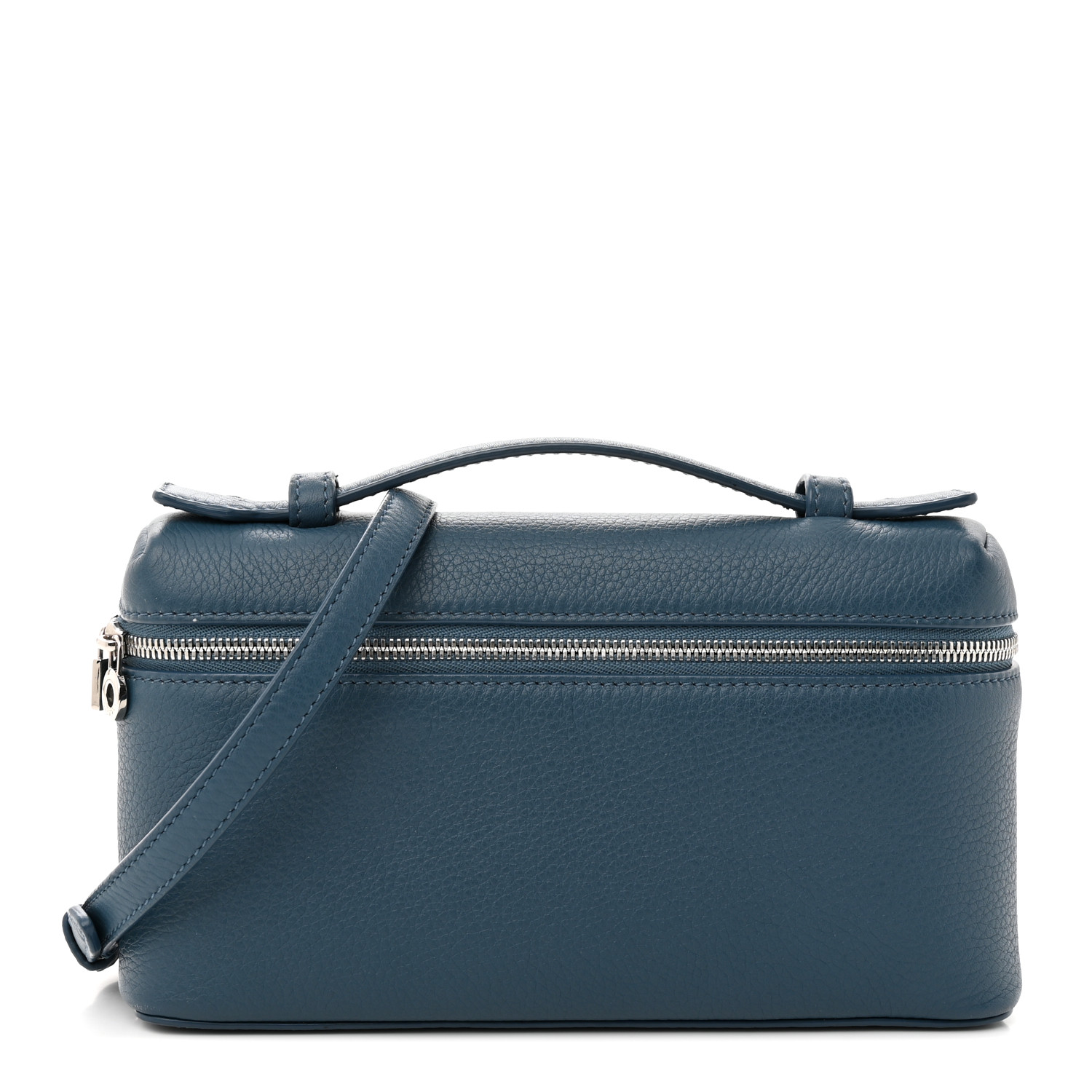 LORO PIANA Grained Calfskin L19 Extra Pocket Pouch Cloud Sky