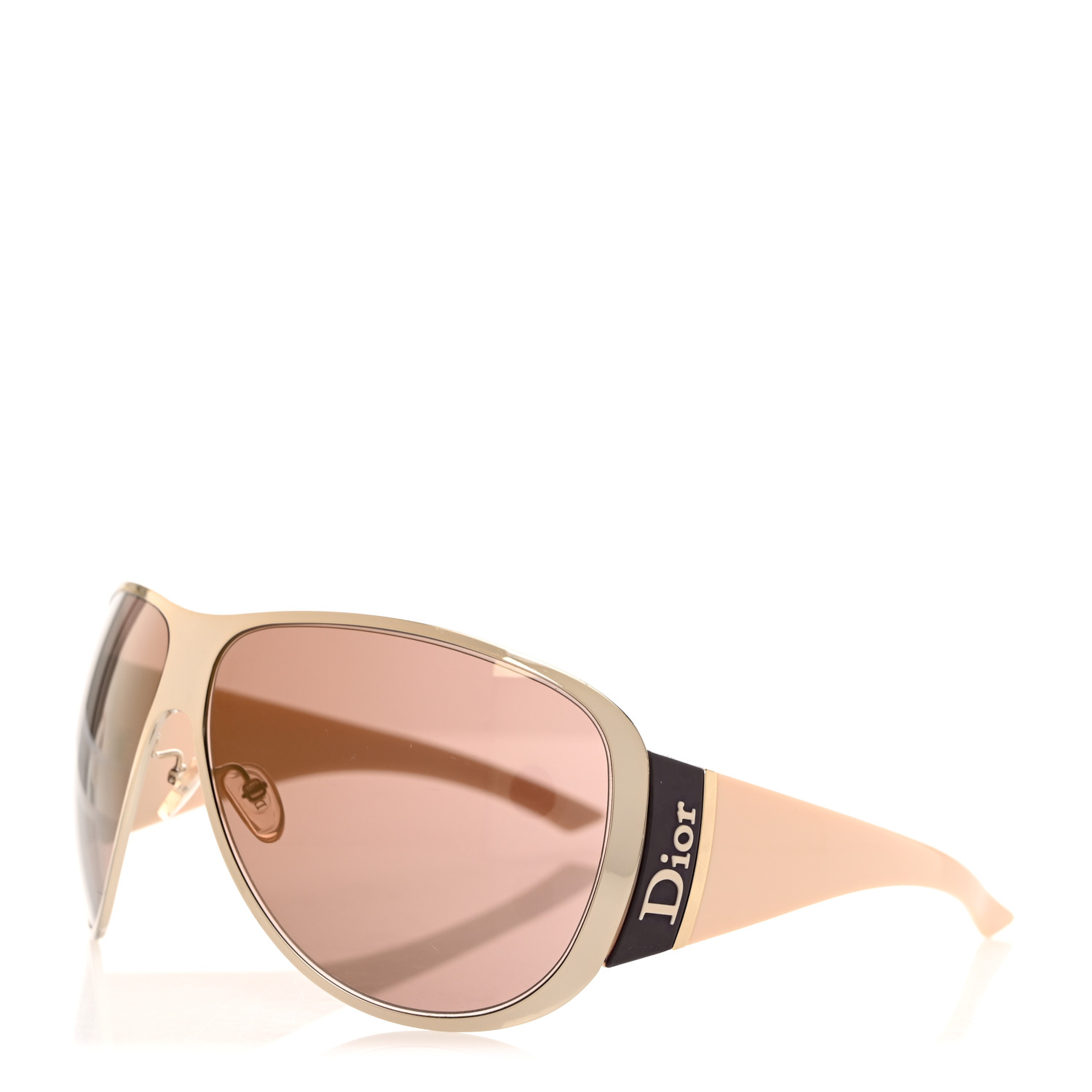 CHRISTIAN DIOR Metal Subdior 1 Sunglasses Gold Beige 1460325