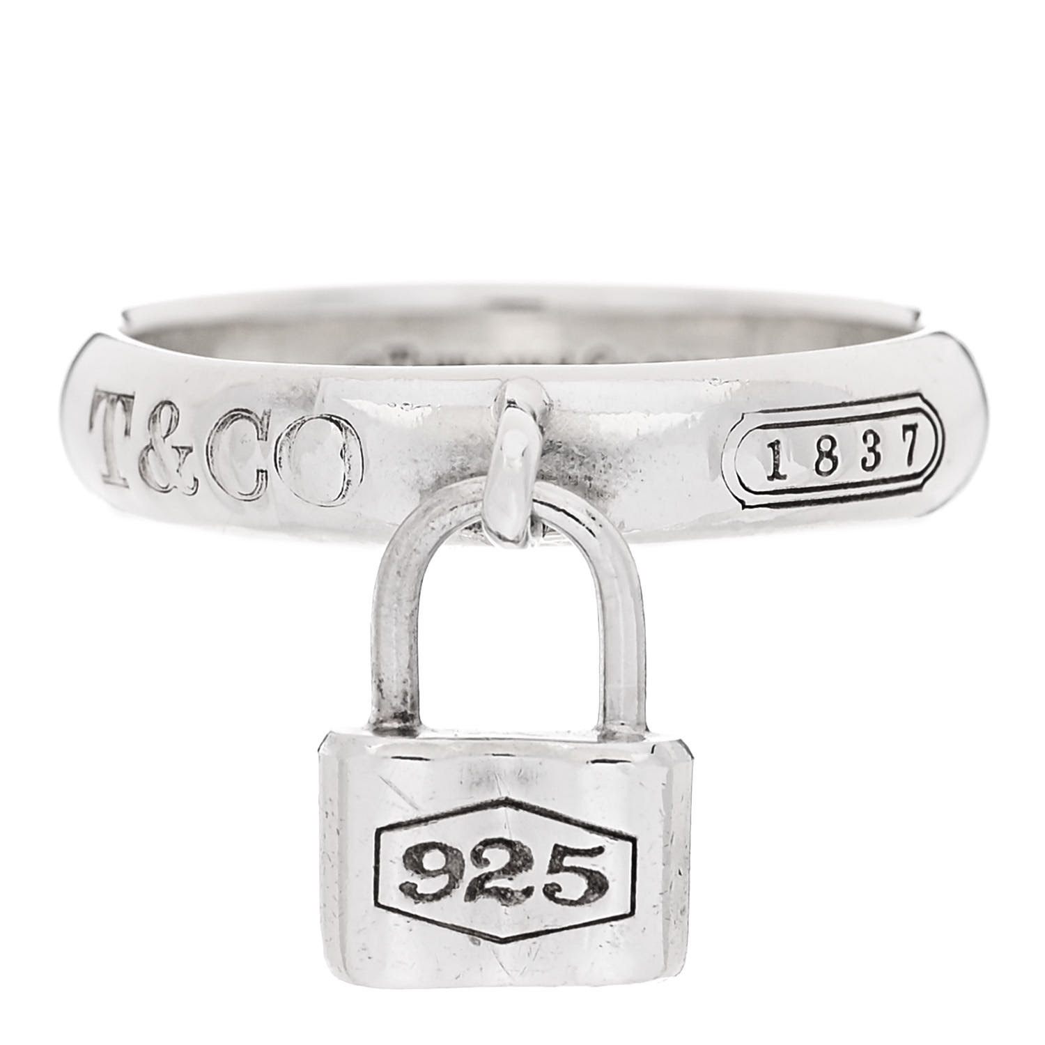 Tiffany カデナロックリング 南京錠リング チャーム 10号 1837 TIFFANY Sterling Silver 1837 Lock Charm Ring 52 6 1269177