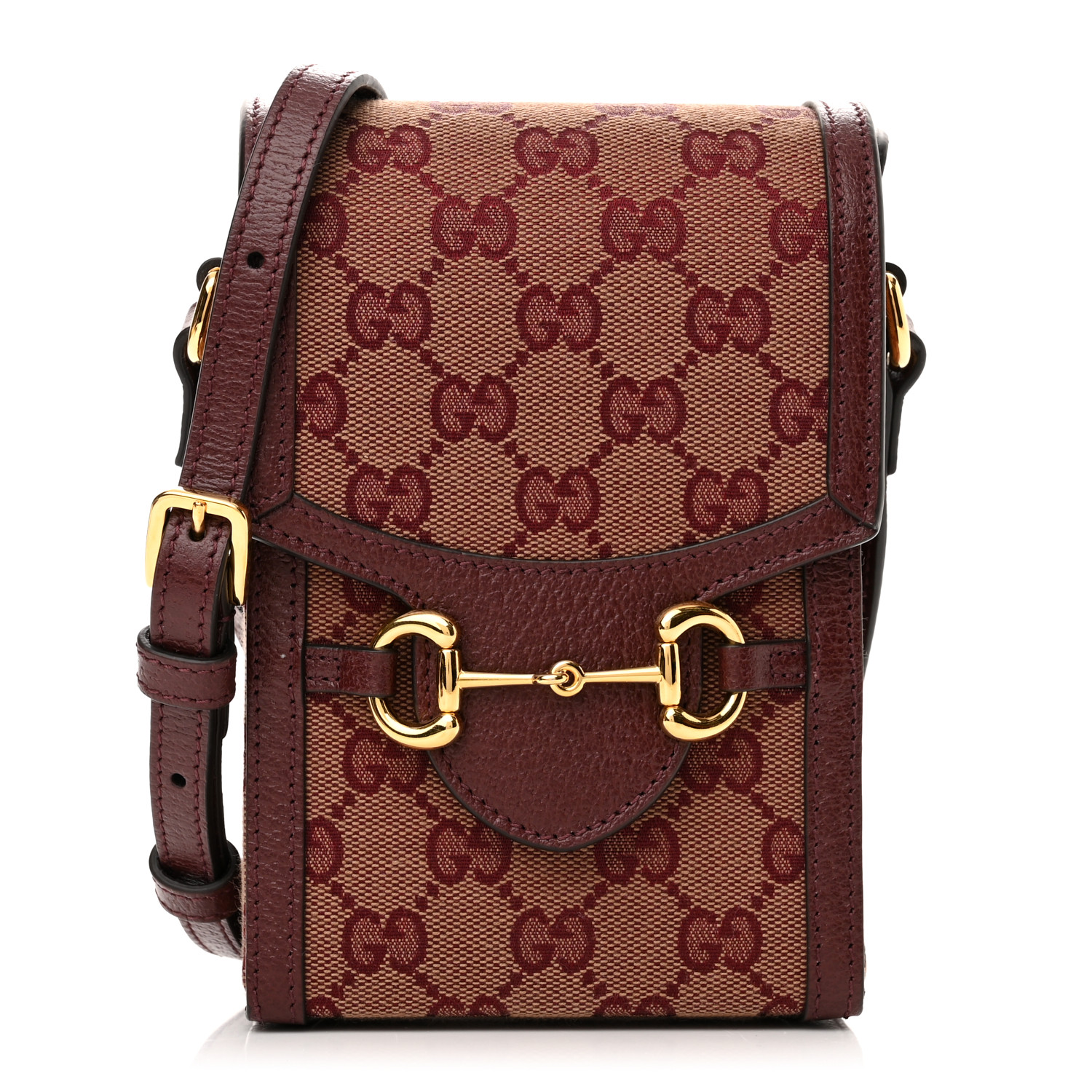 GUCCI Monogram Textured Dollar Calfskin Mini Horsebit 1955