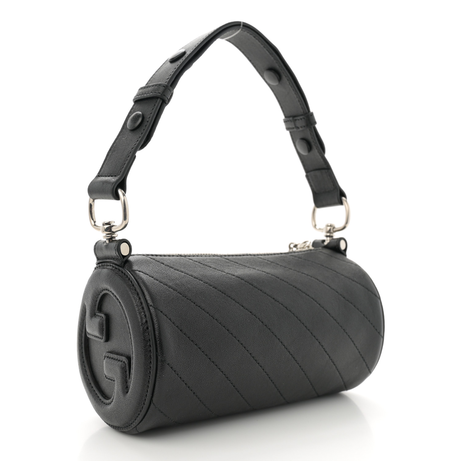 【GUCCI】SAKAI Blondie Diagonal Stitch Shoulder Bag Black GUCCI Sakai Be Green Calfskin Diagonal Stitched Blondie Top