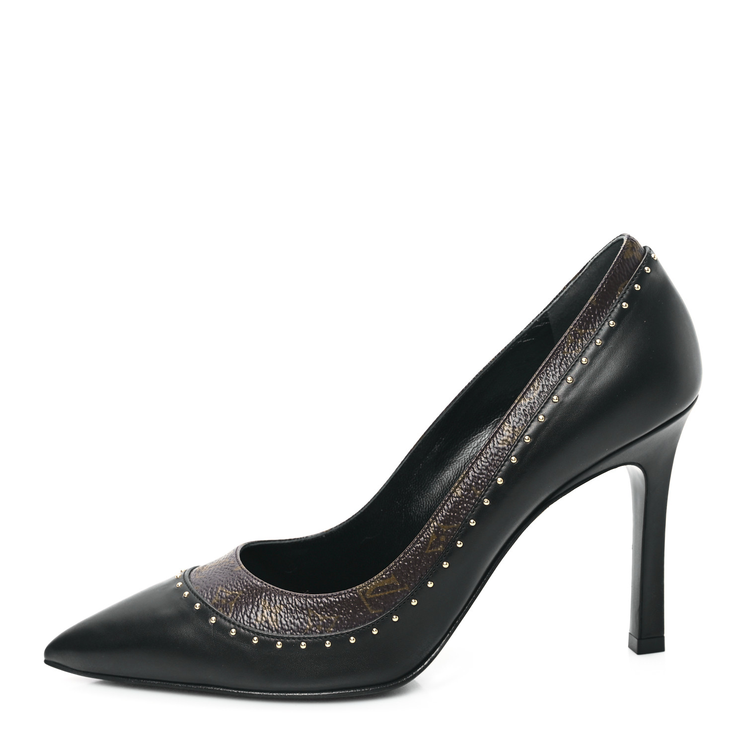 LOUIS VUITTON - 【あきです⠀】 LOUIS VUITTON Monogram Studded Cherie Pumps 39 Black 1622906