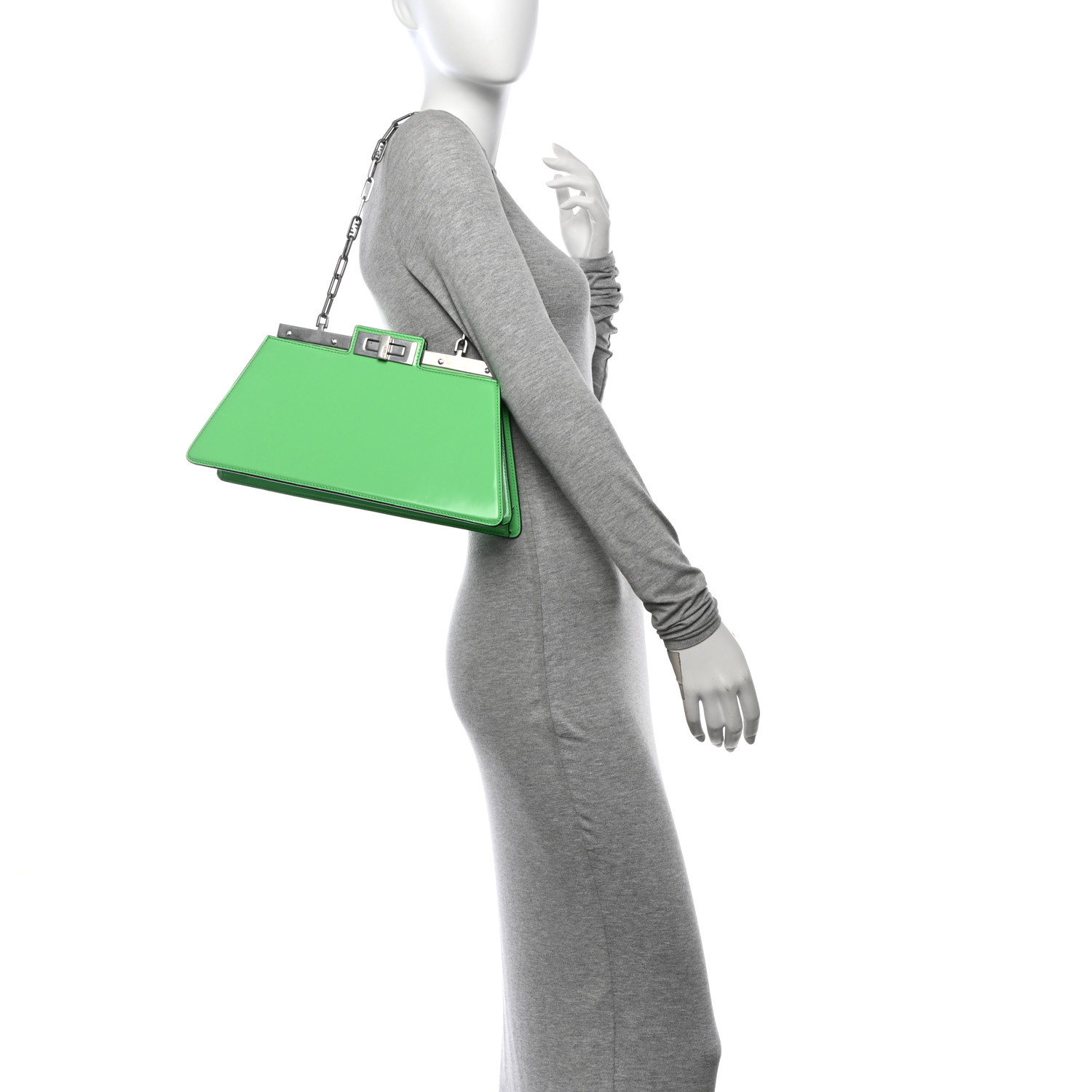 FENDI Shiny Nappa Peekaboo Cut Edamame 1621617 | FASHIONPHILE