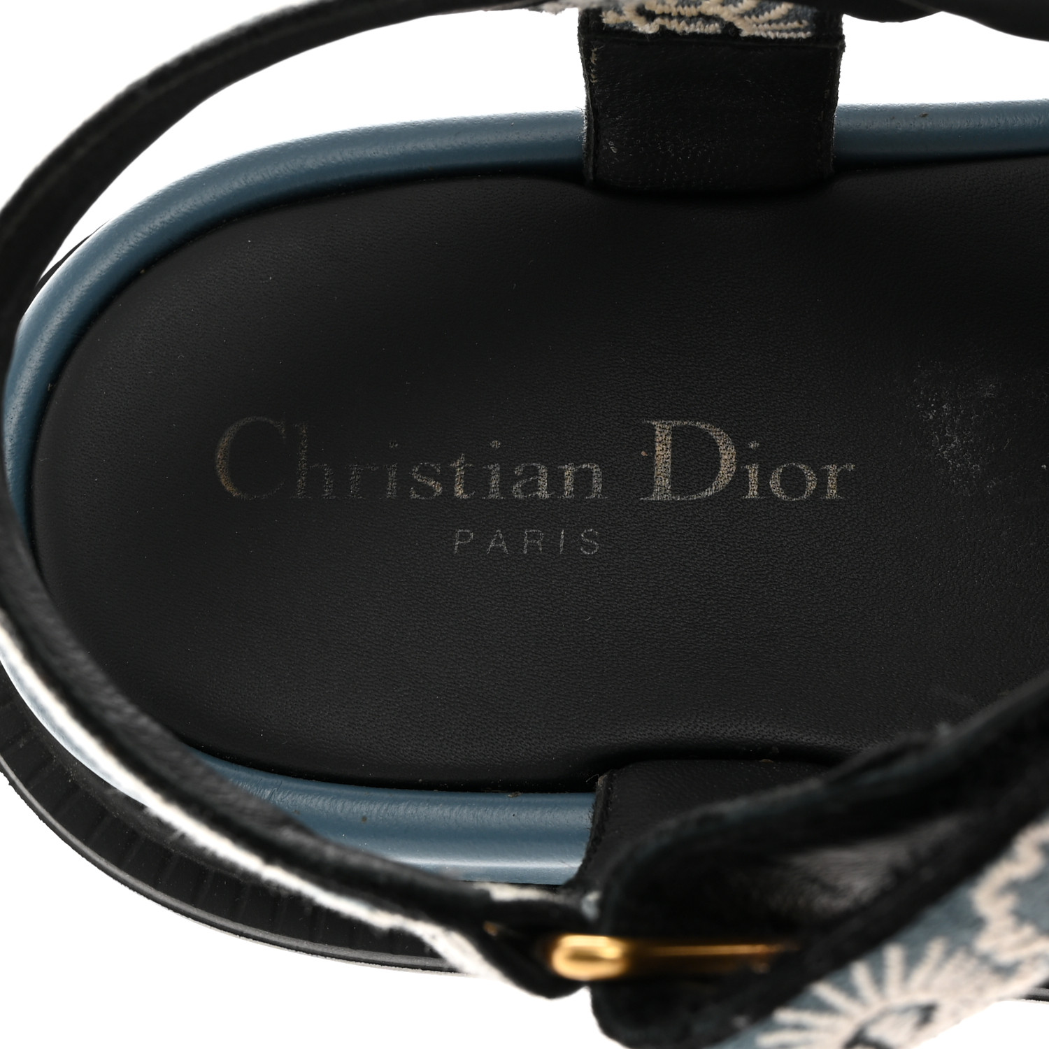 Christian Dior バンダナ ネイビー CHRISTIAN DIOR Canvas Embroidered Bandana 10mm D-Wave